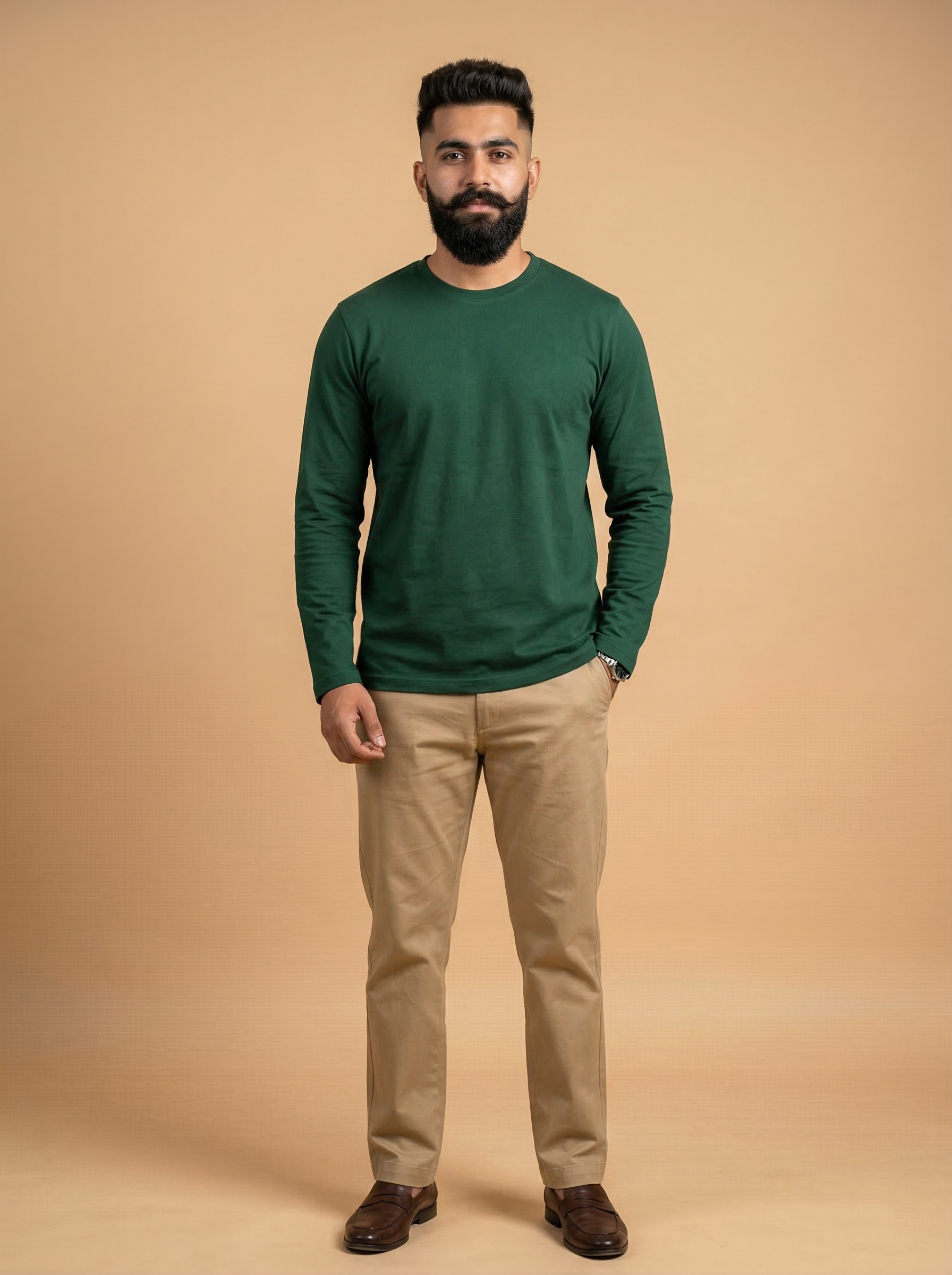 Full Sleeve Tee Bottle Green