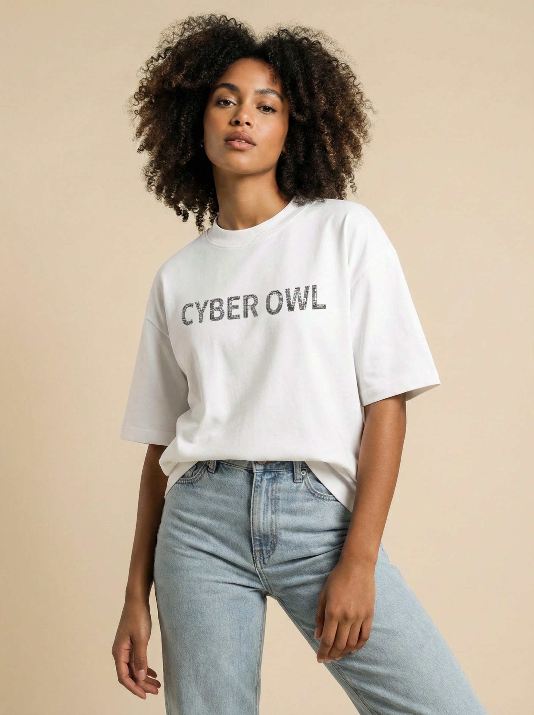 Cyber Owl Oversized T-Shirt
