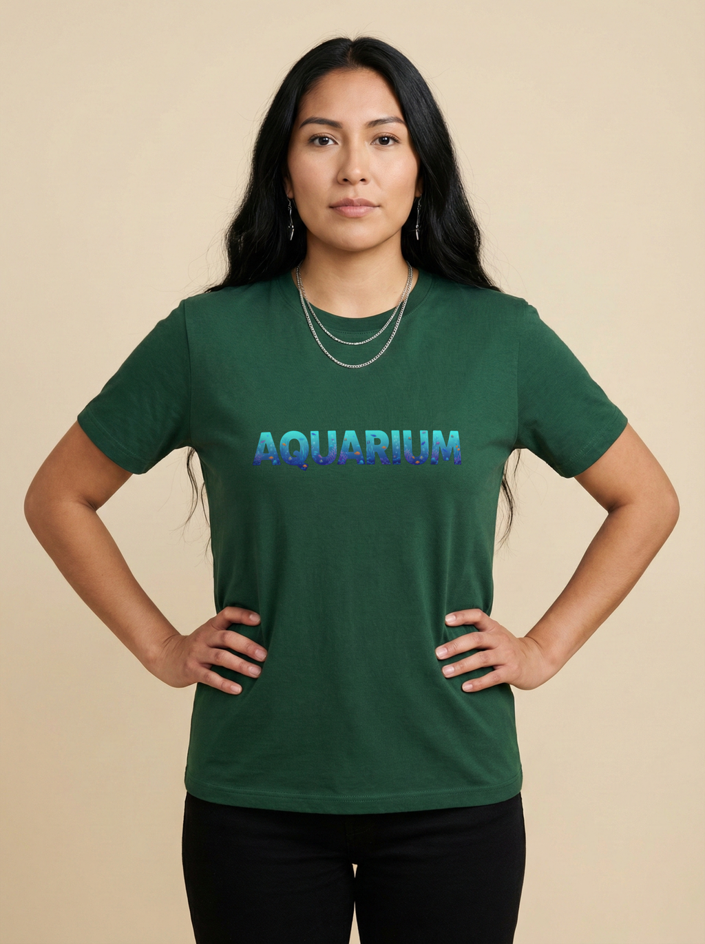 Aquarium Classic Crew Tee Bottle Green