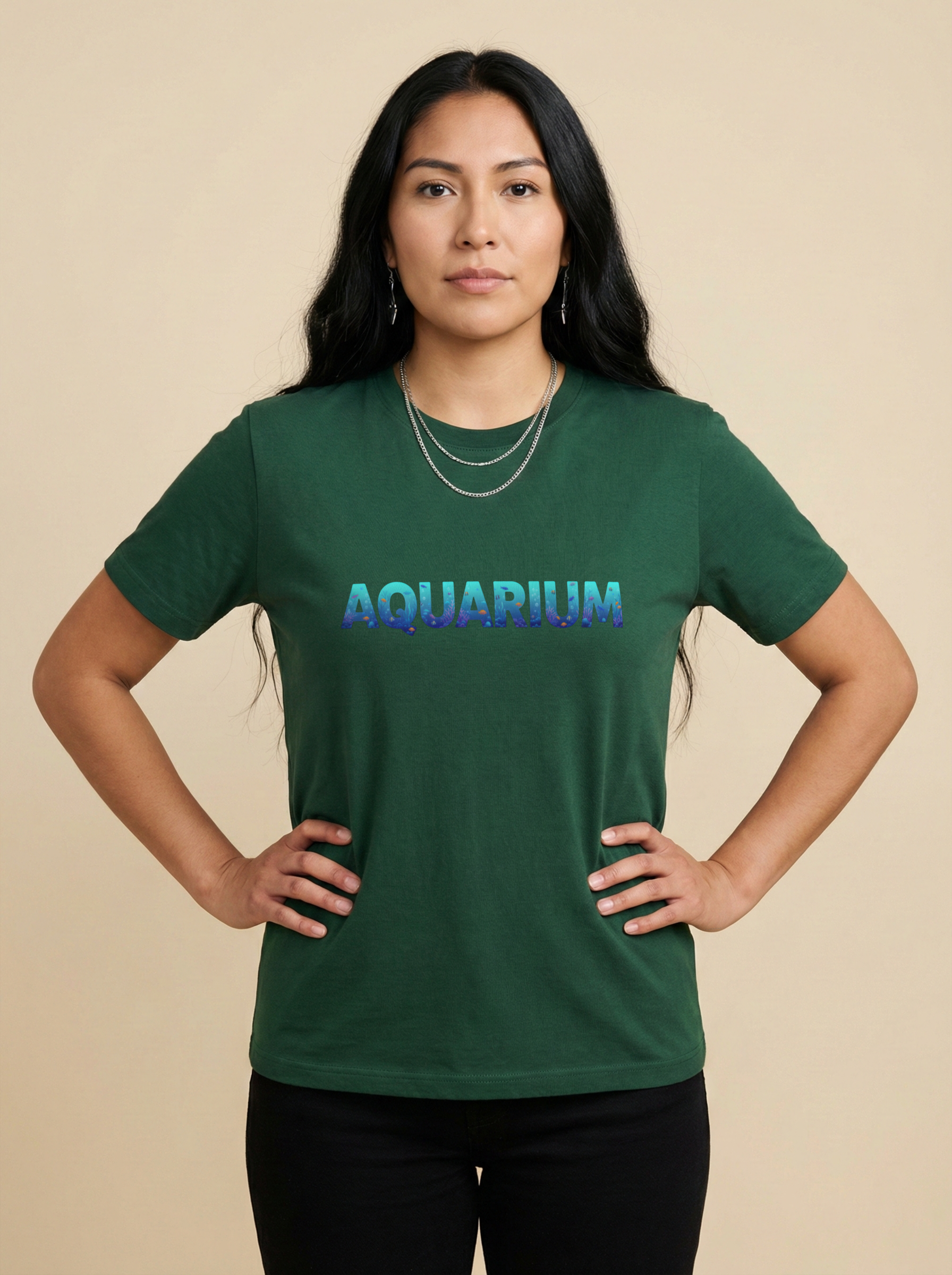 Aquarium Classic Crew Tee Bottle Green
