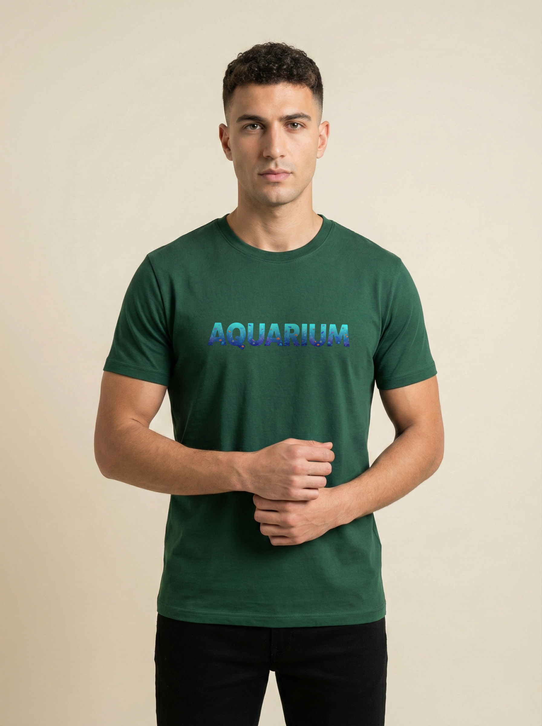 Aquarium Classic Crew Tee Bottle Green
