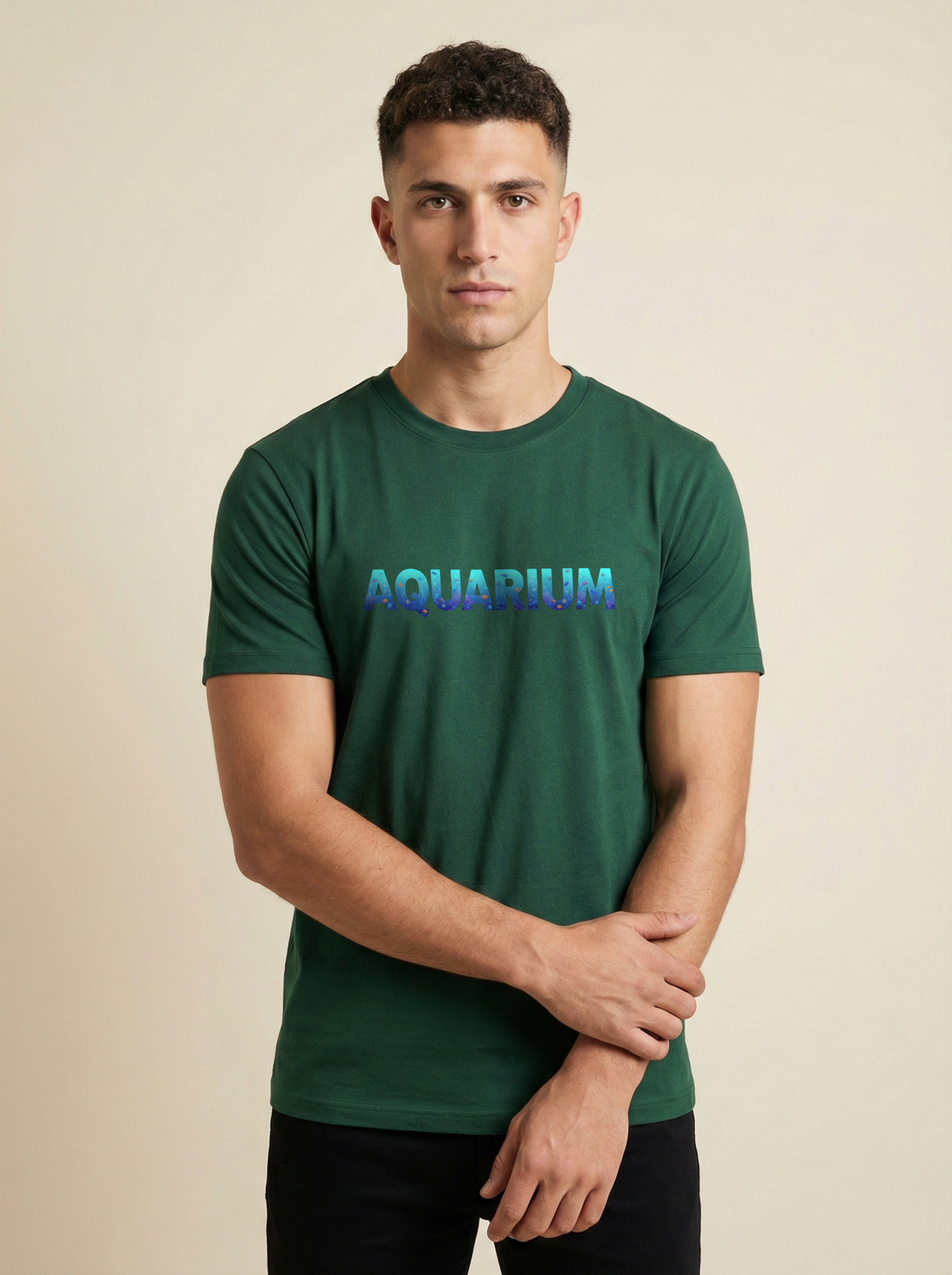 Aquarium Classic Crew Tee Bottle Green