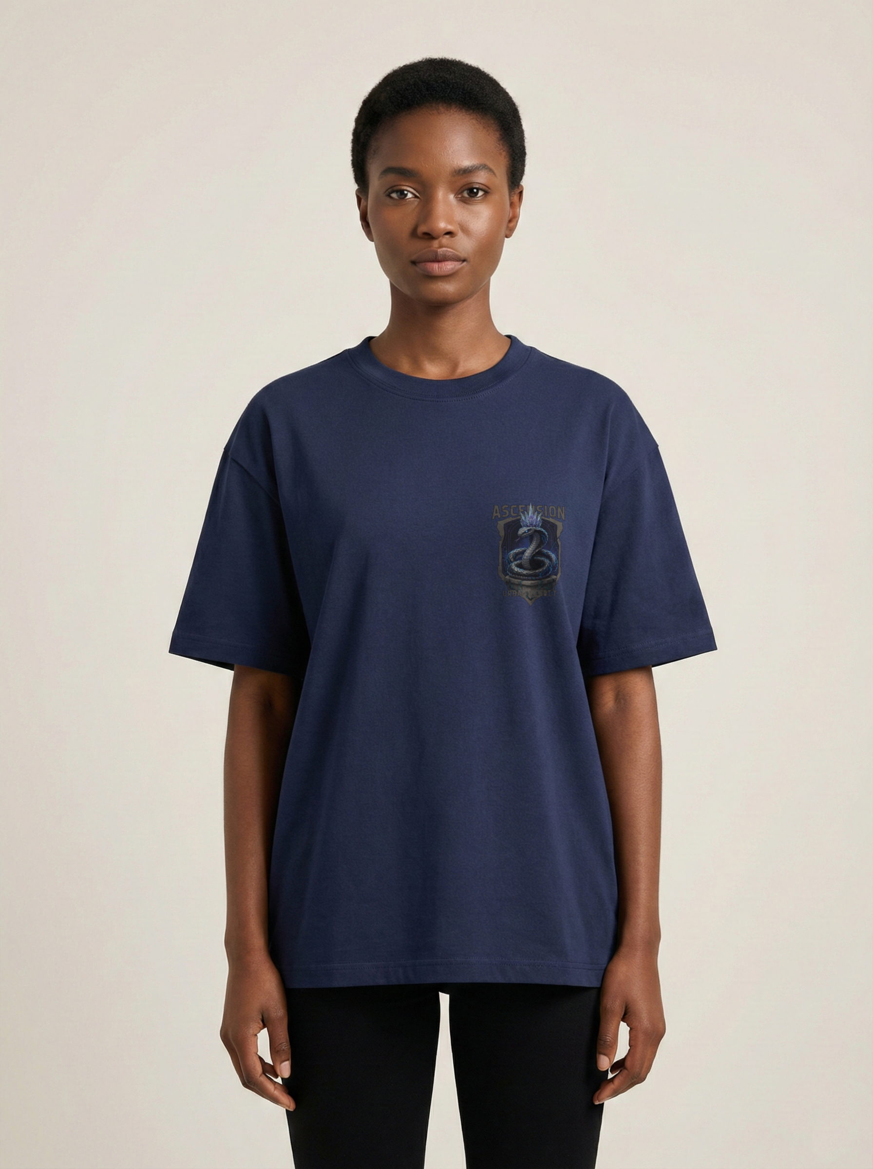 Ascension Premium Terry Oversized Tee Navy Blue