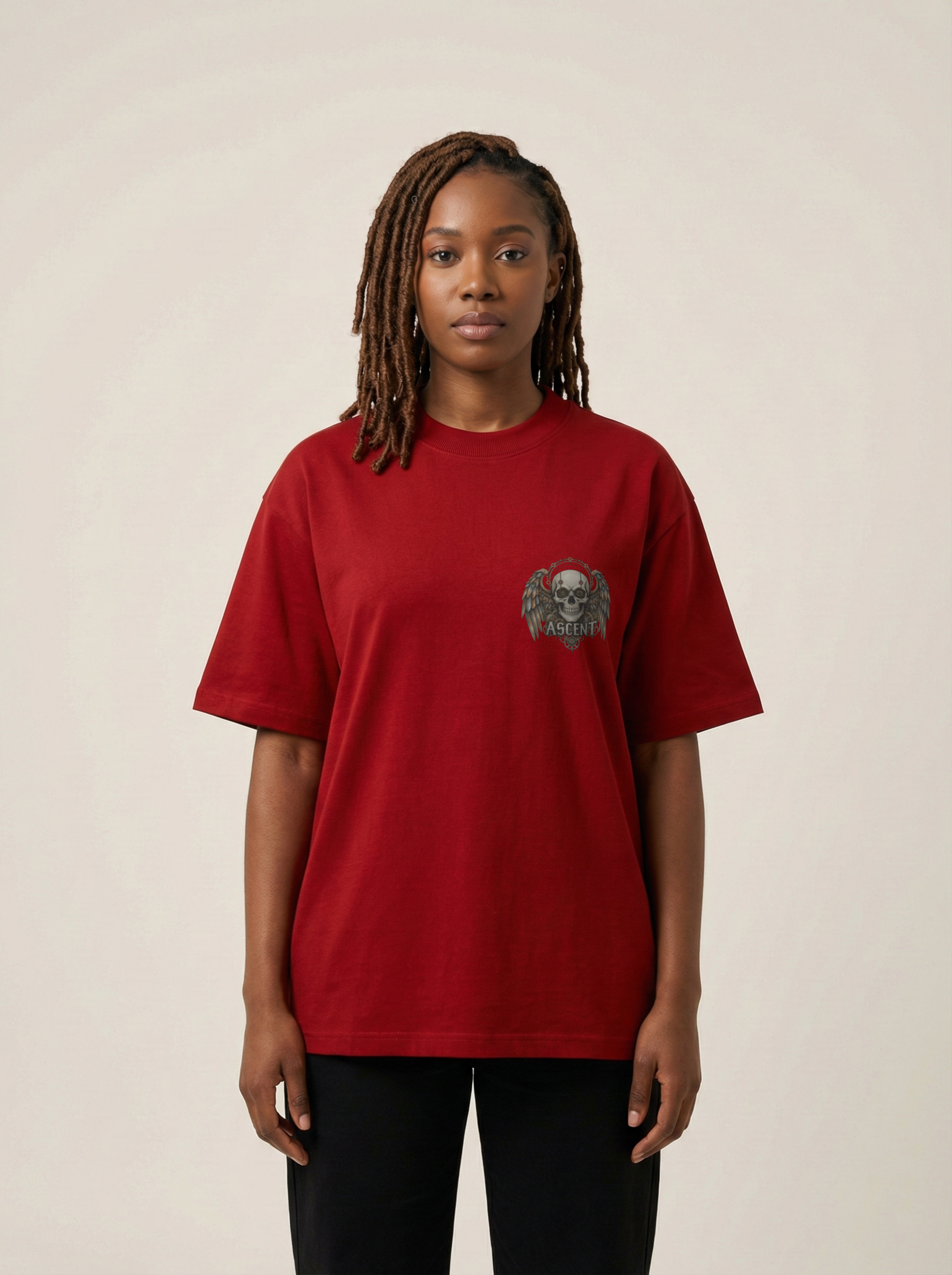 Ascent Premium Terry Oversized Tee Red