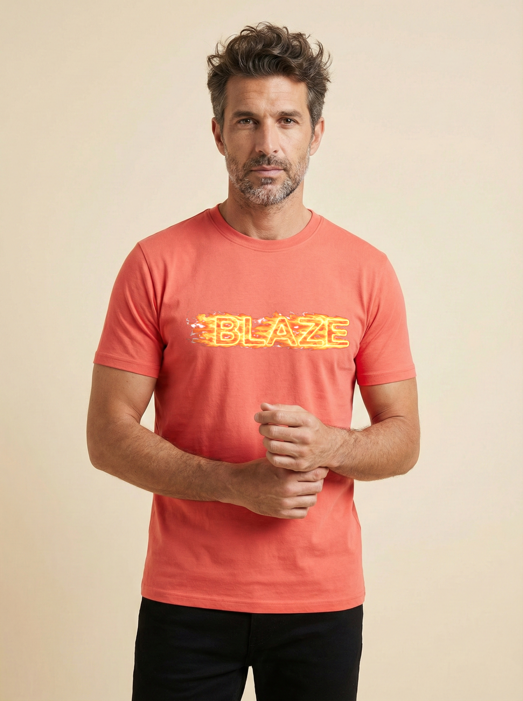 Blaze Classic Crew Tee Coral