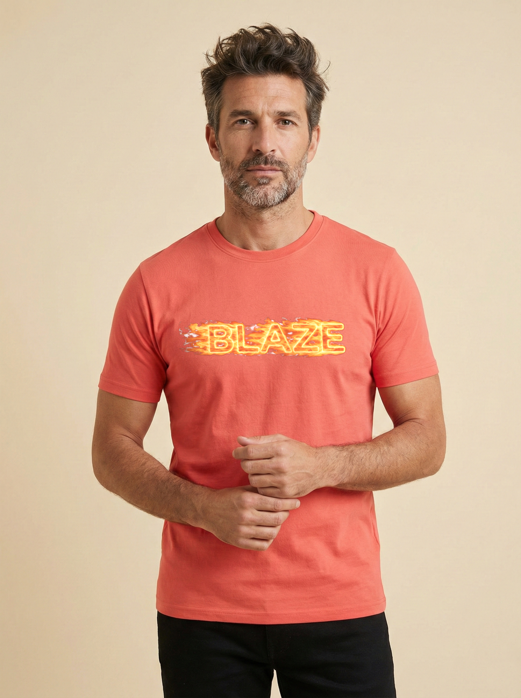 Blaze Classic Crew Tee Coral