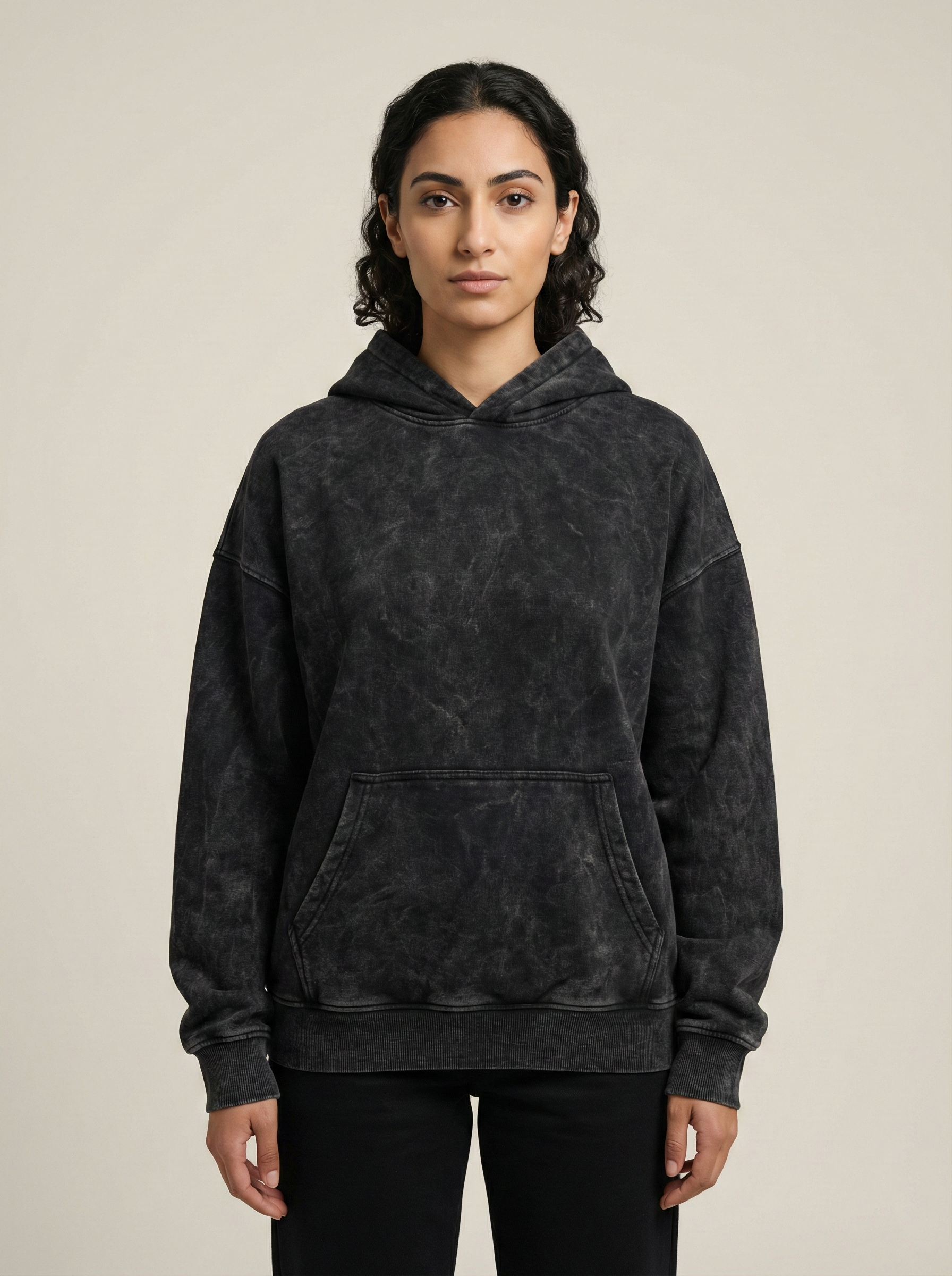 Board Hero Acid Wash Hoodie Black