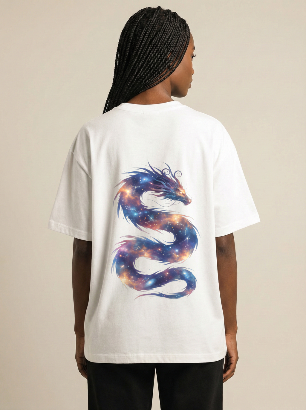 Cosmic Fate Premium Terry Oversized Tee White