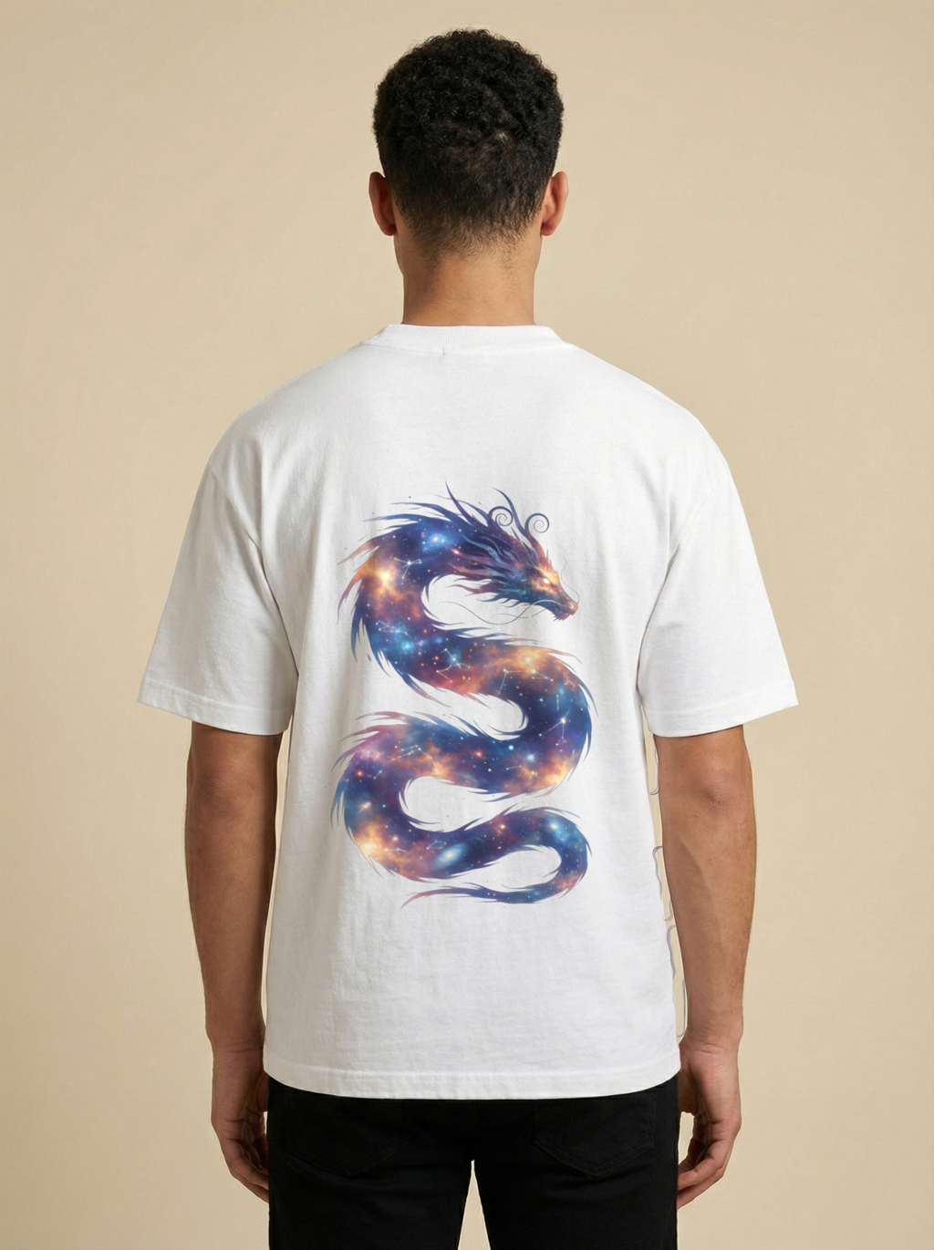 Cosmic Fate Premium Terry Oversized Tee White