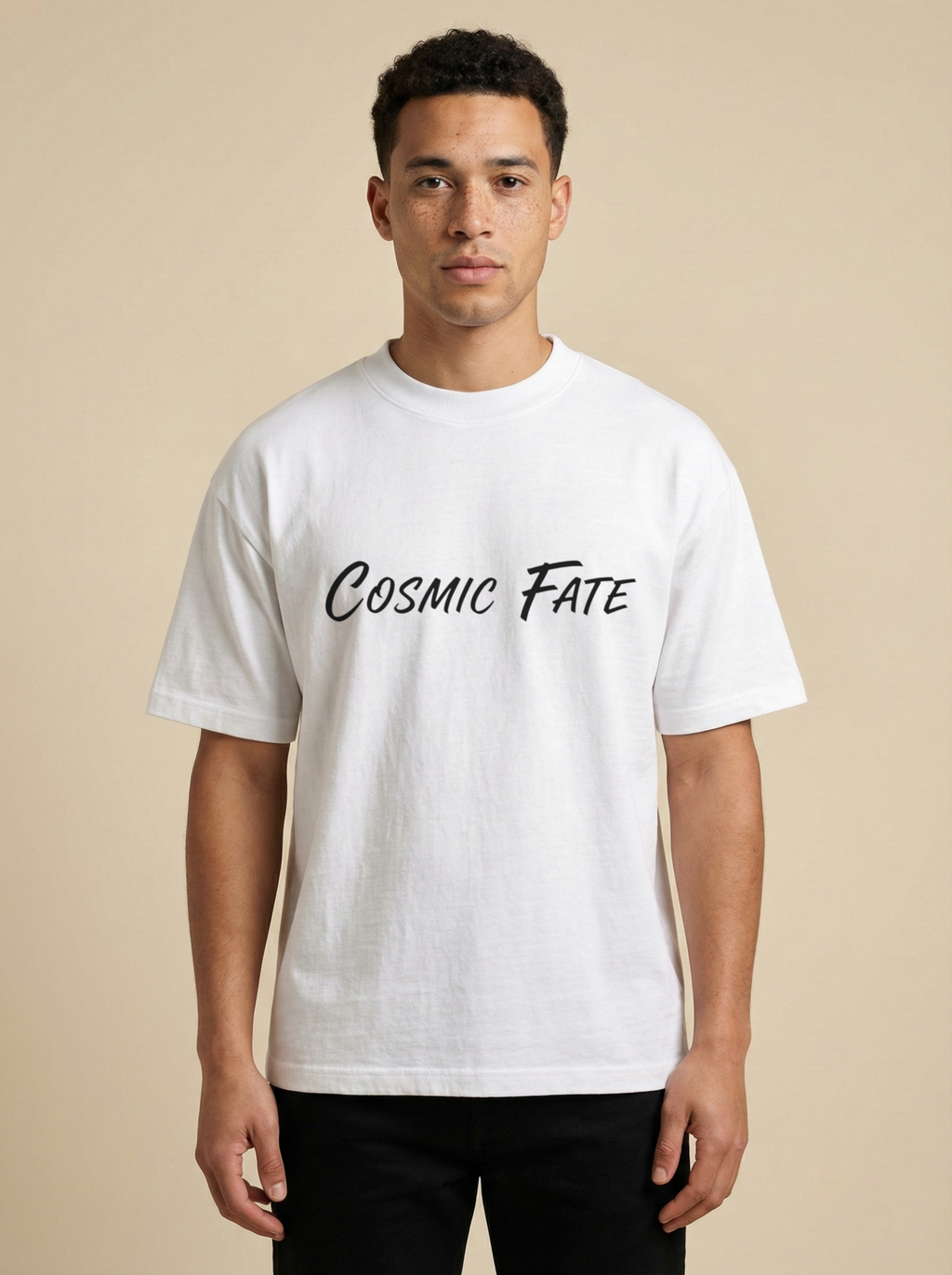 Cosmic Fate Premium Terry Oversized Tee White