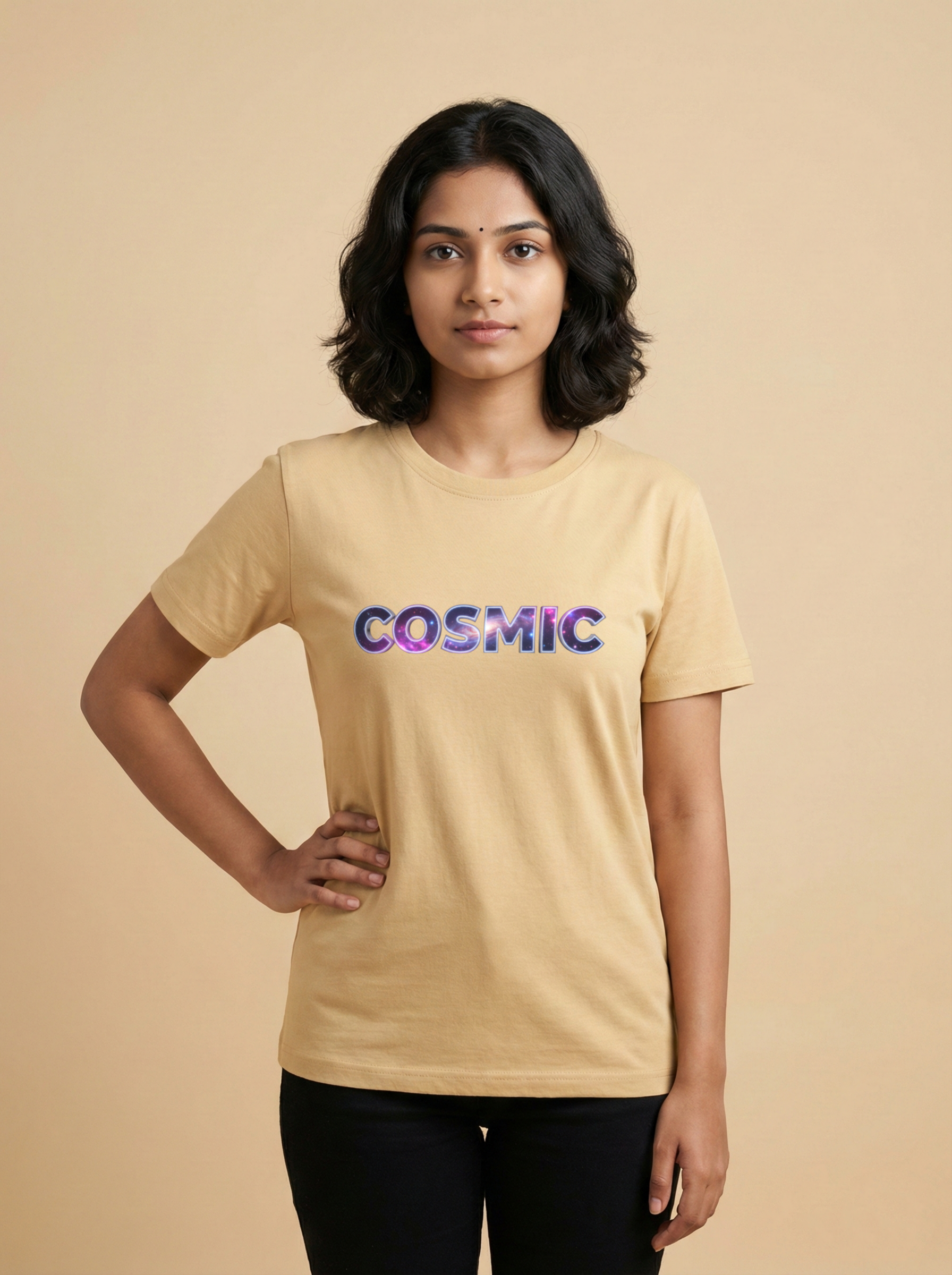 Cosmic Classic Crew Tee Beige