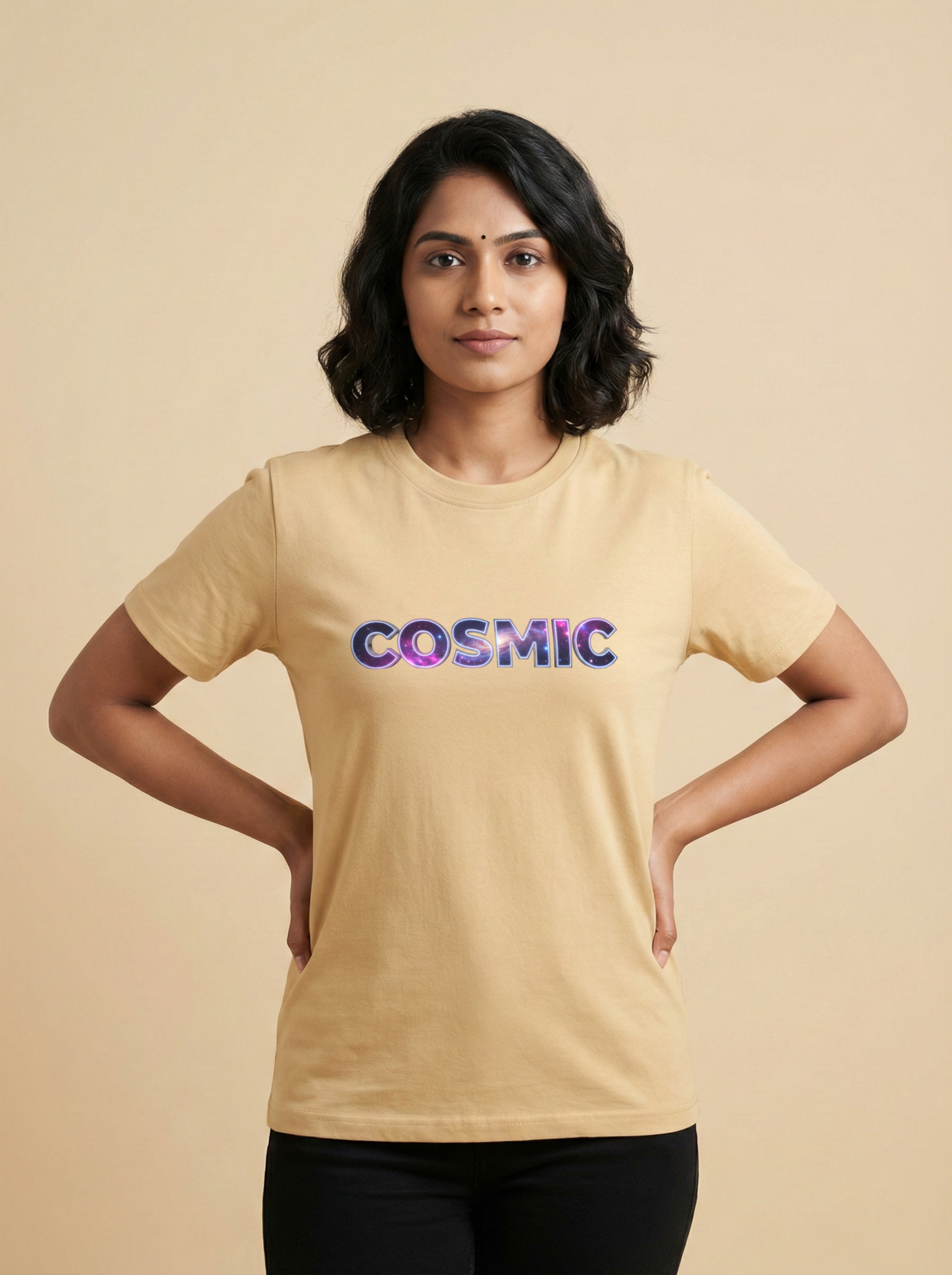 Cosmic Classic Crew Tee Beige