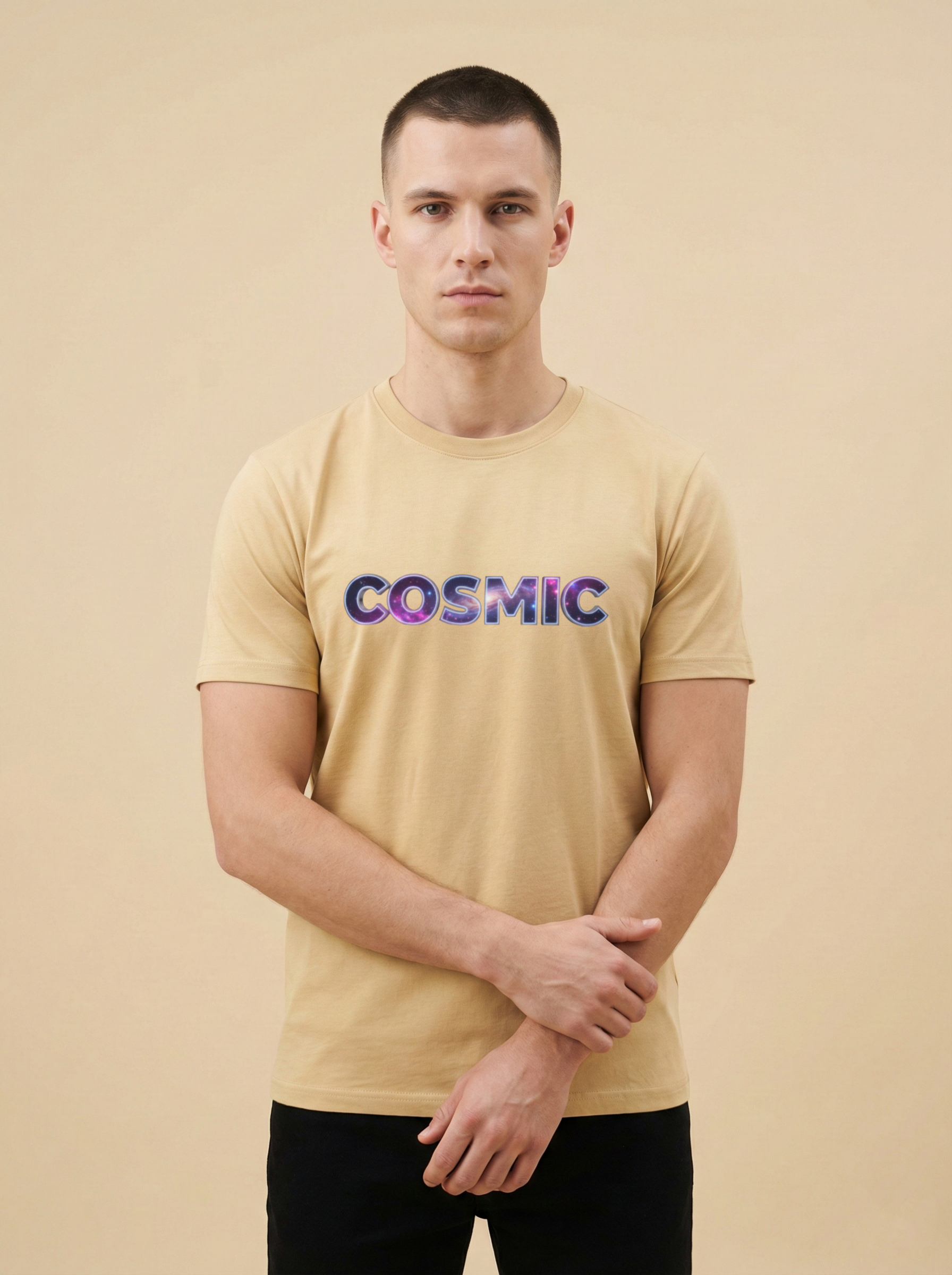 Cosmic Classic Crew Tee Beige