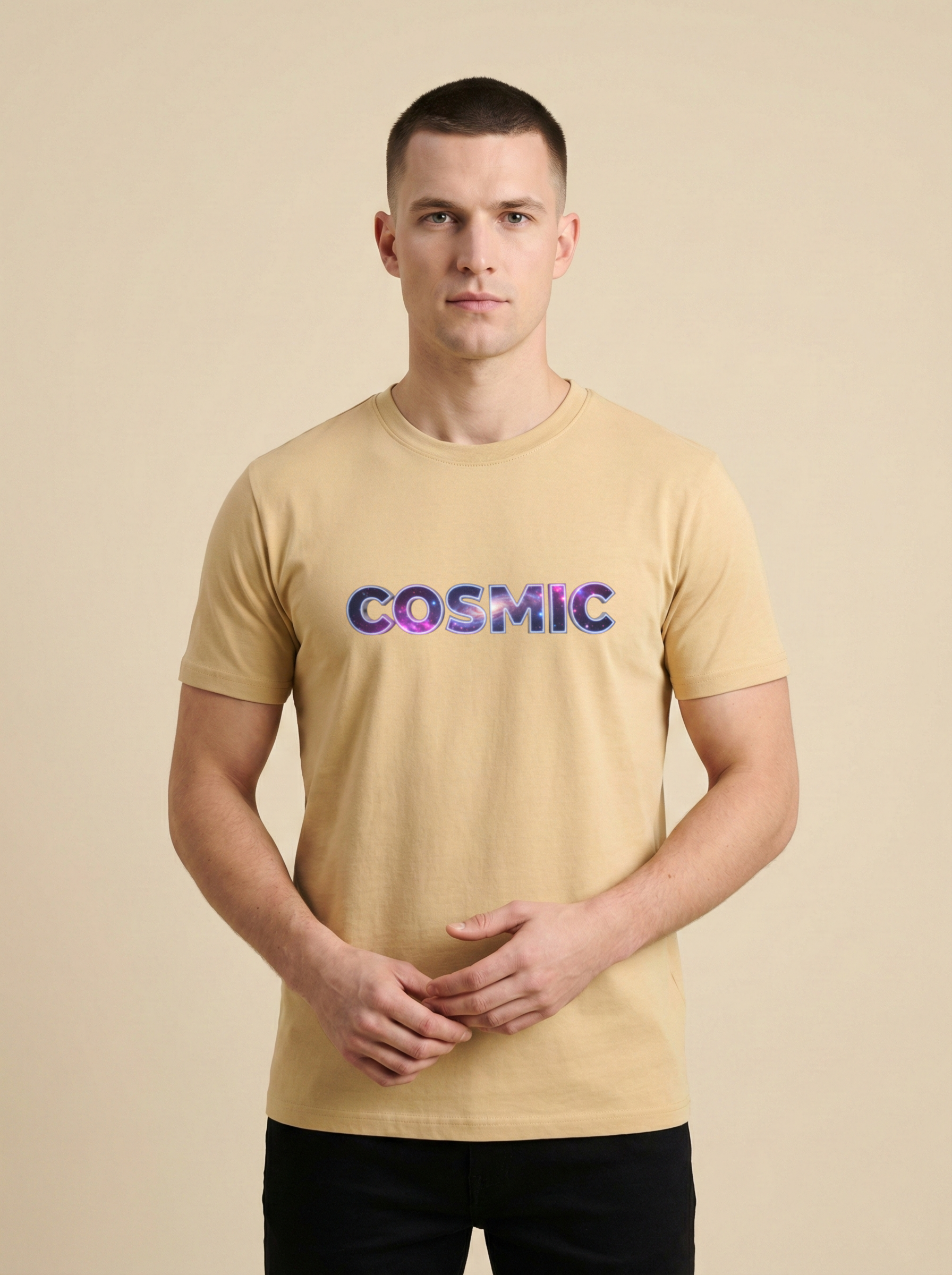 Cosmic Classic Crew Tee Beige