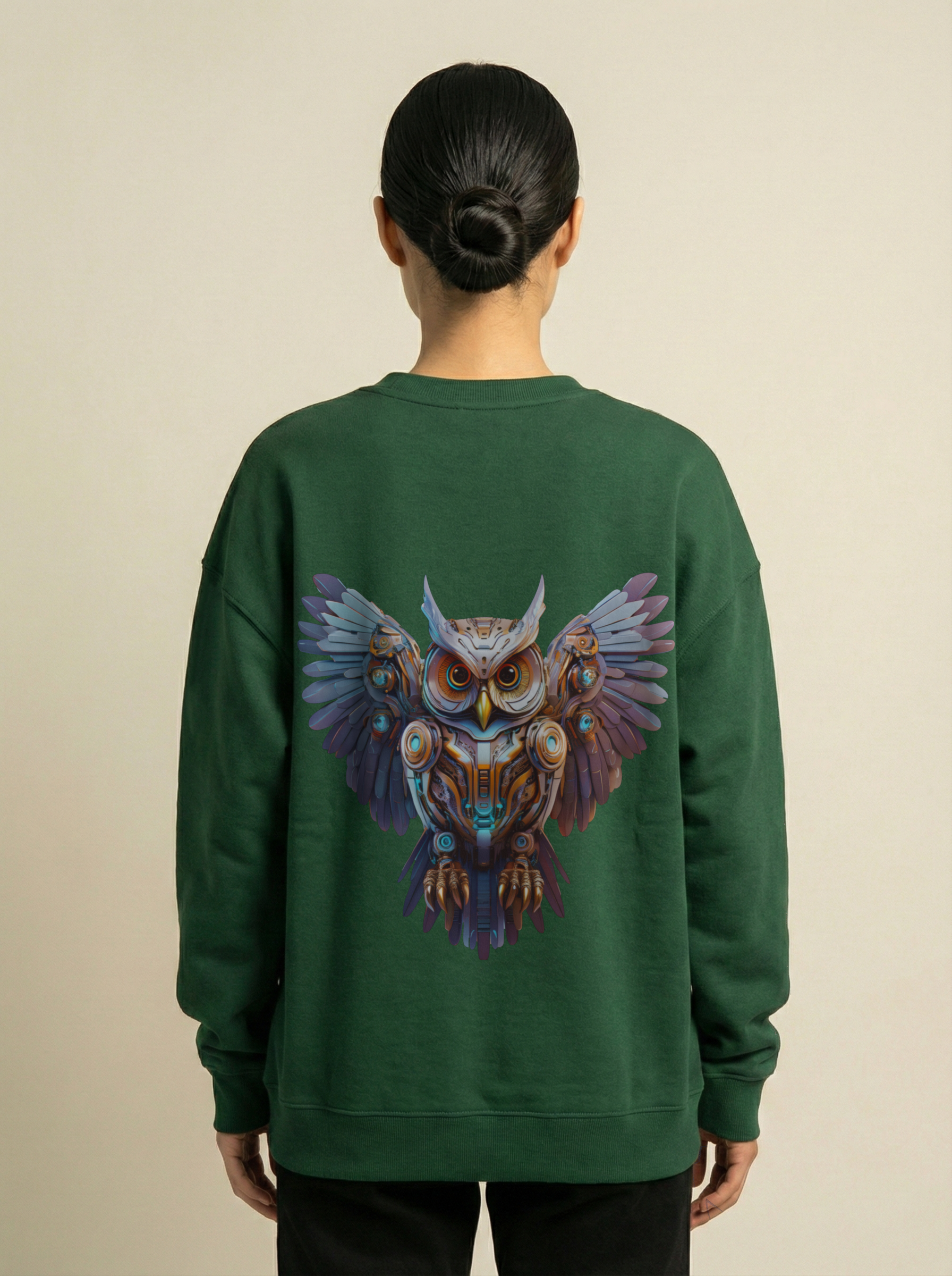 Cyber Owl Oversized Sweatshirt