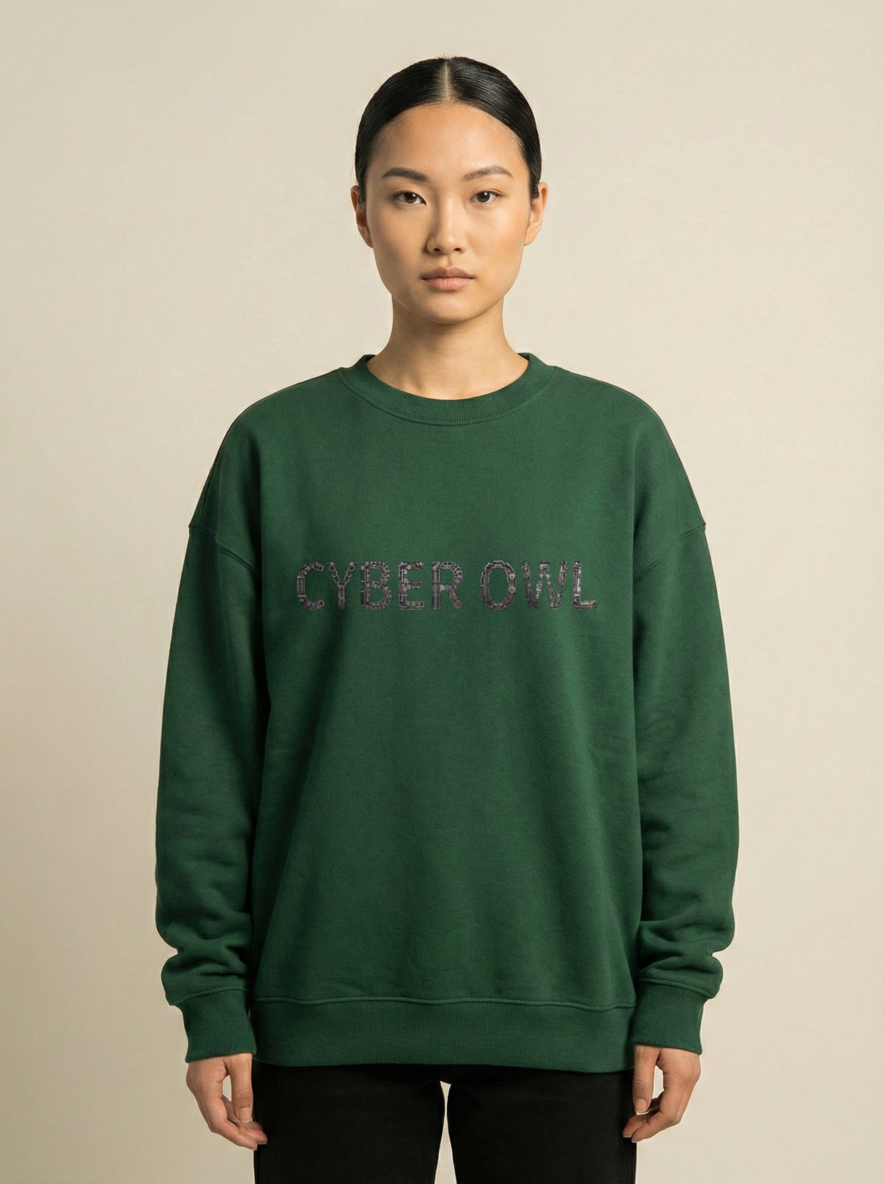 Cyber Owl Oversized Sweatshirt