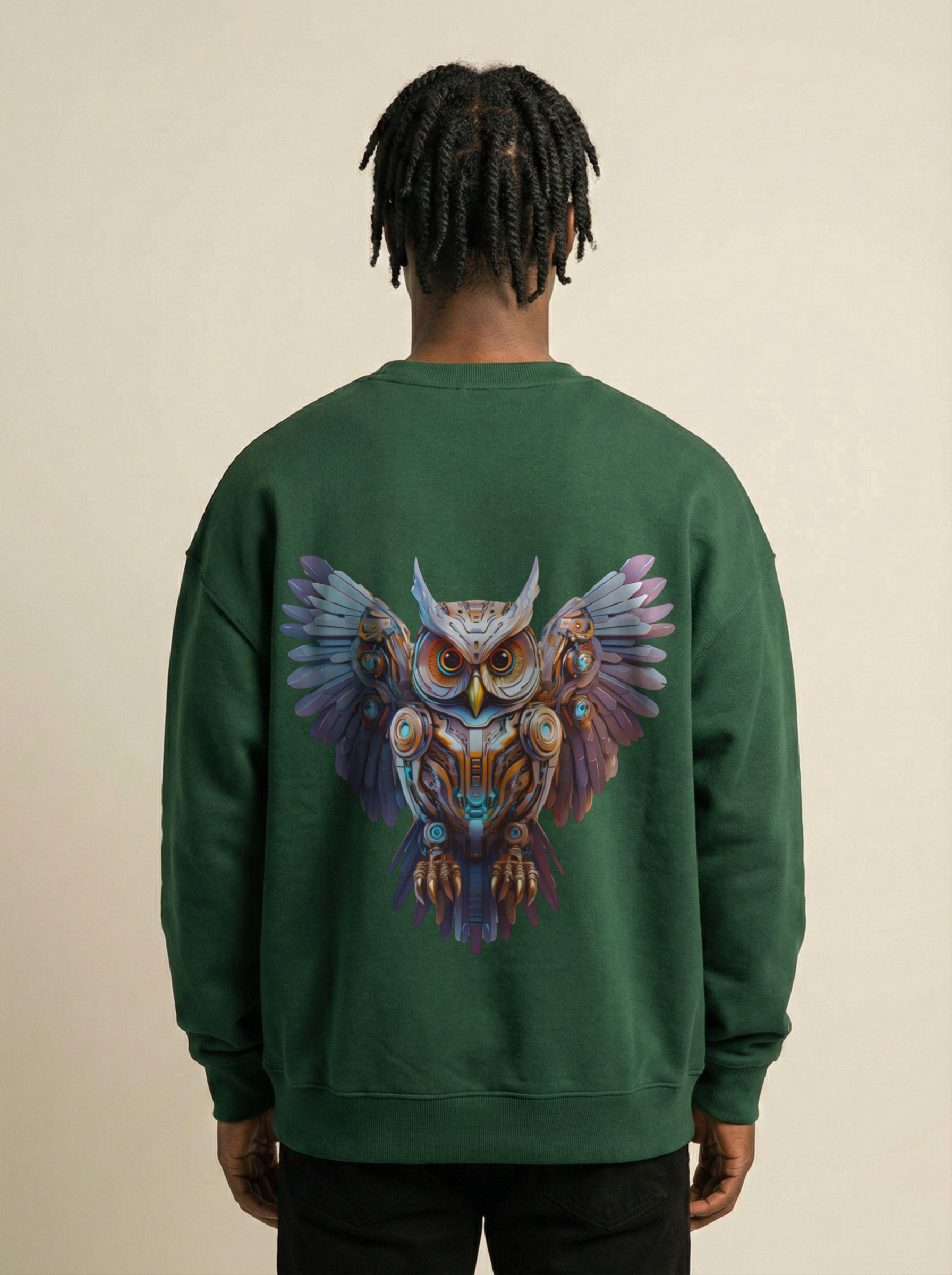 Cyber Owl Oversized Sweatshirt