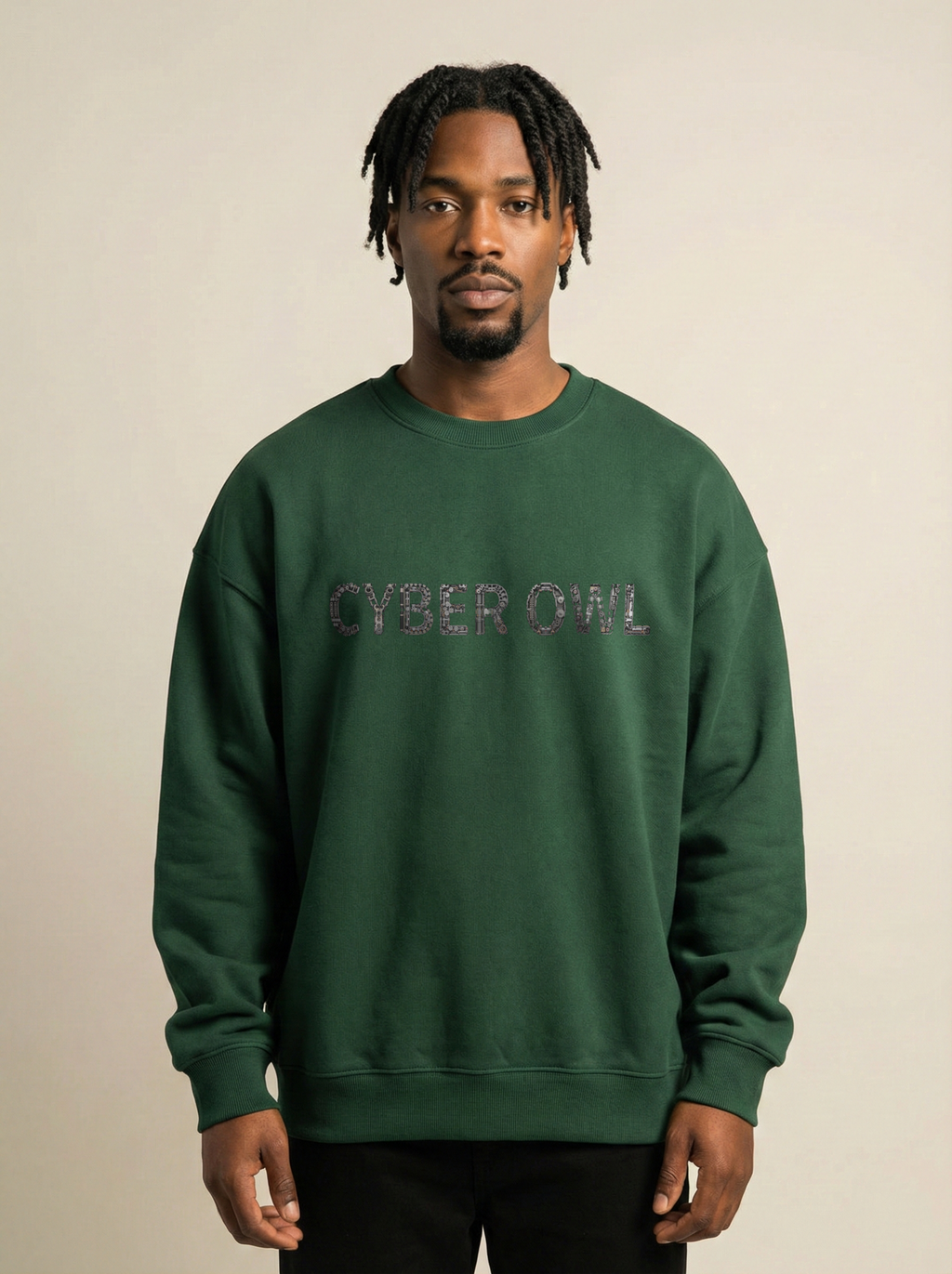 Cyber Owl Oversized Sweatshirt