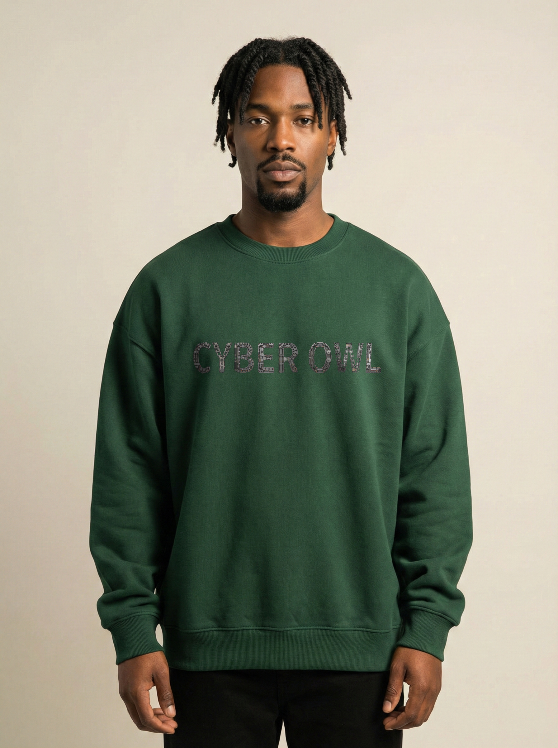 Cyber Owl Oversized Sweatshirt