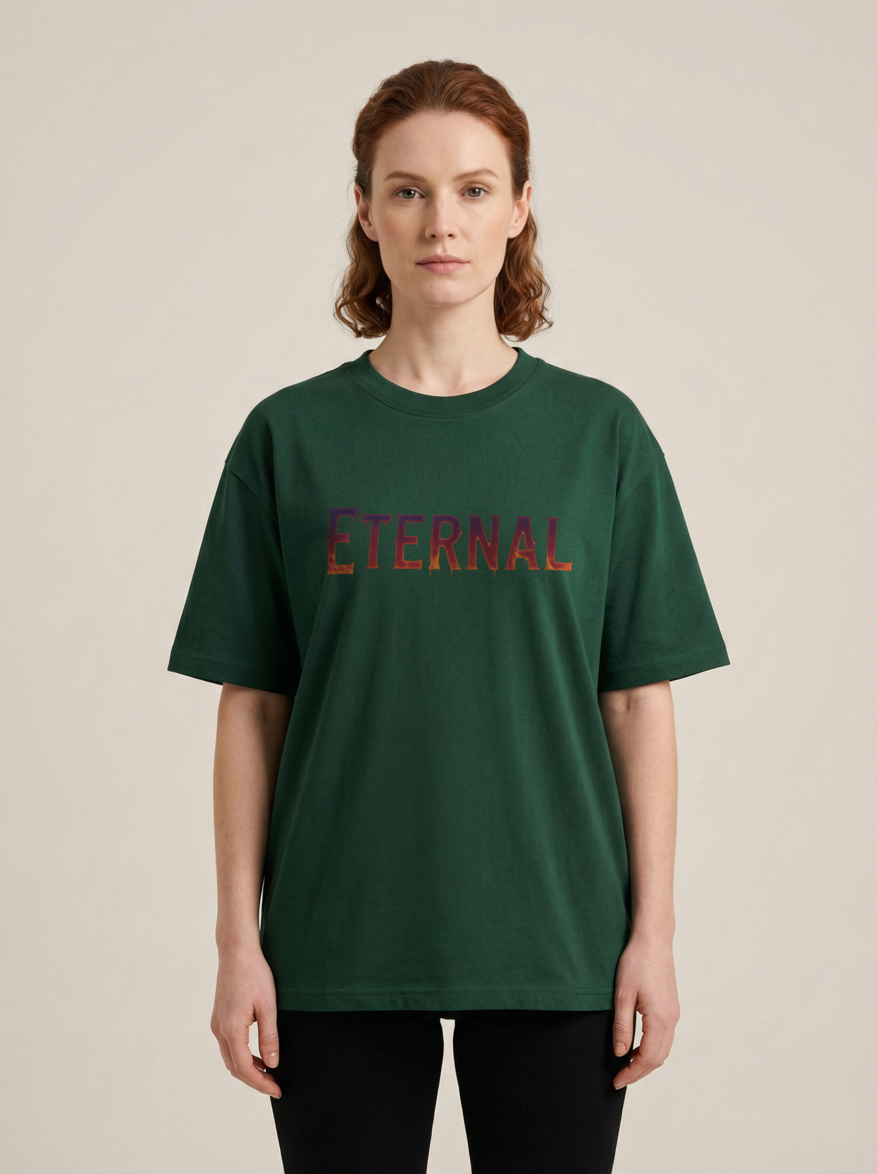 Eternal Premium Terry Oversized Tee Bottle Green