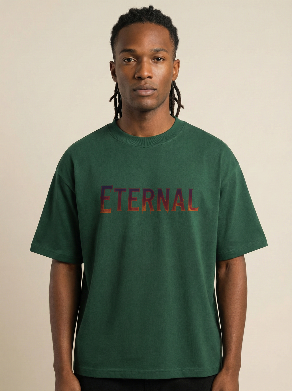 Eternal Premium Terry Oversized Tee Bottle Green