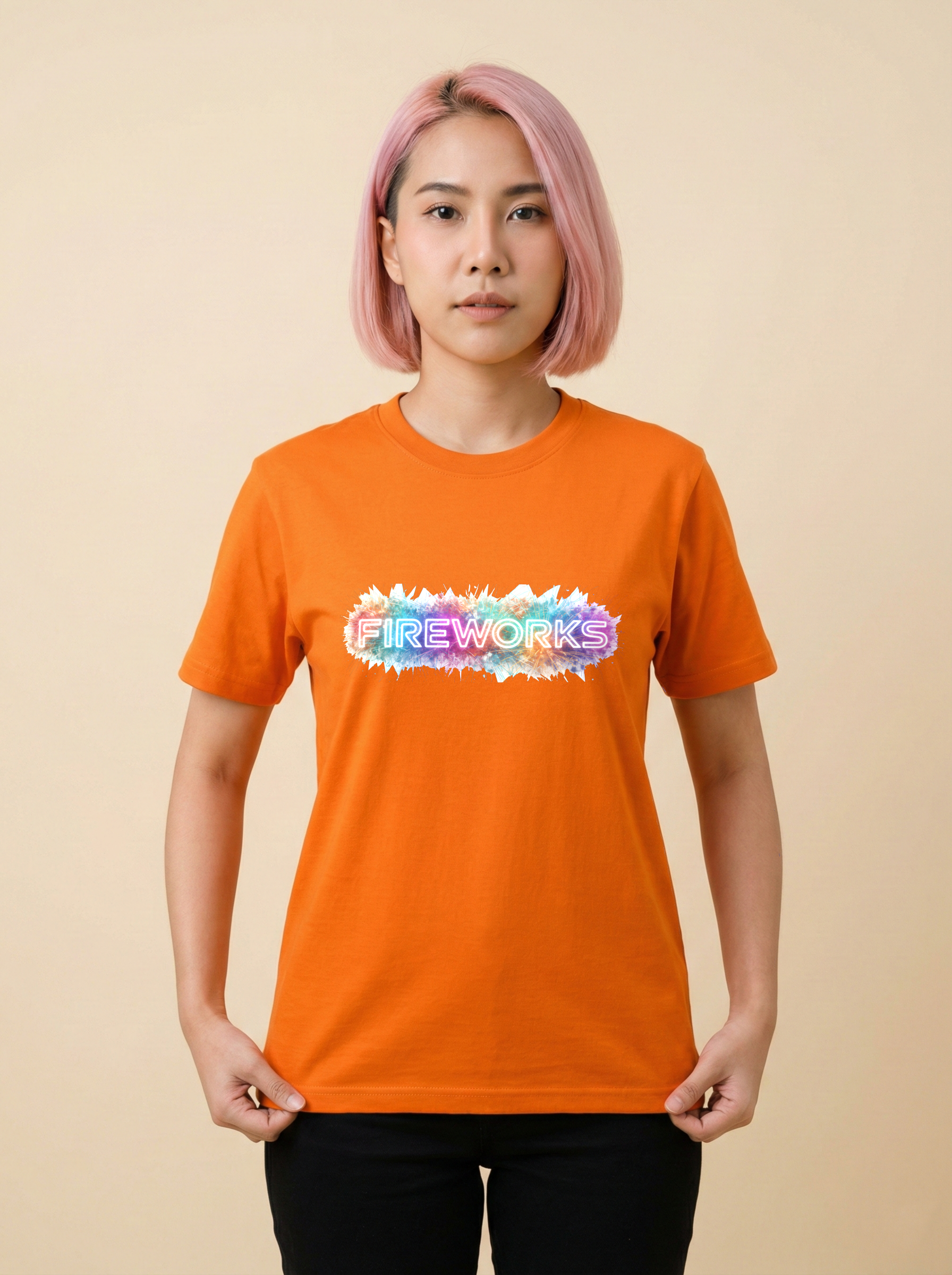 FireWorks Classic Crew Tee Orange