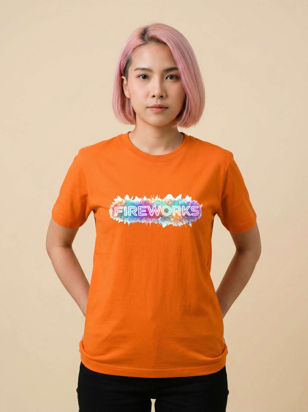 FireWorks Classic Crew Tee Orange