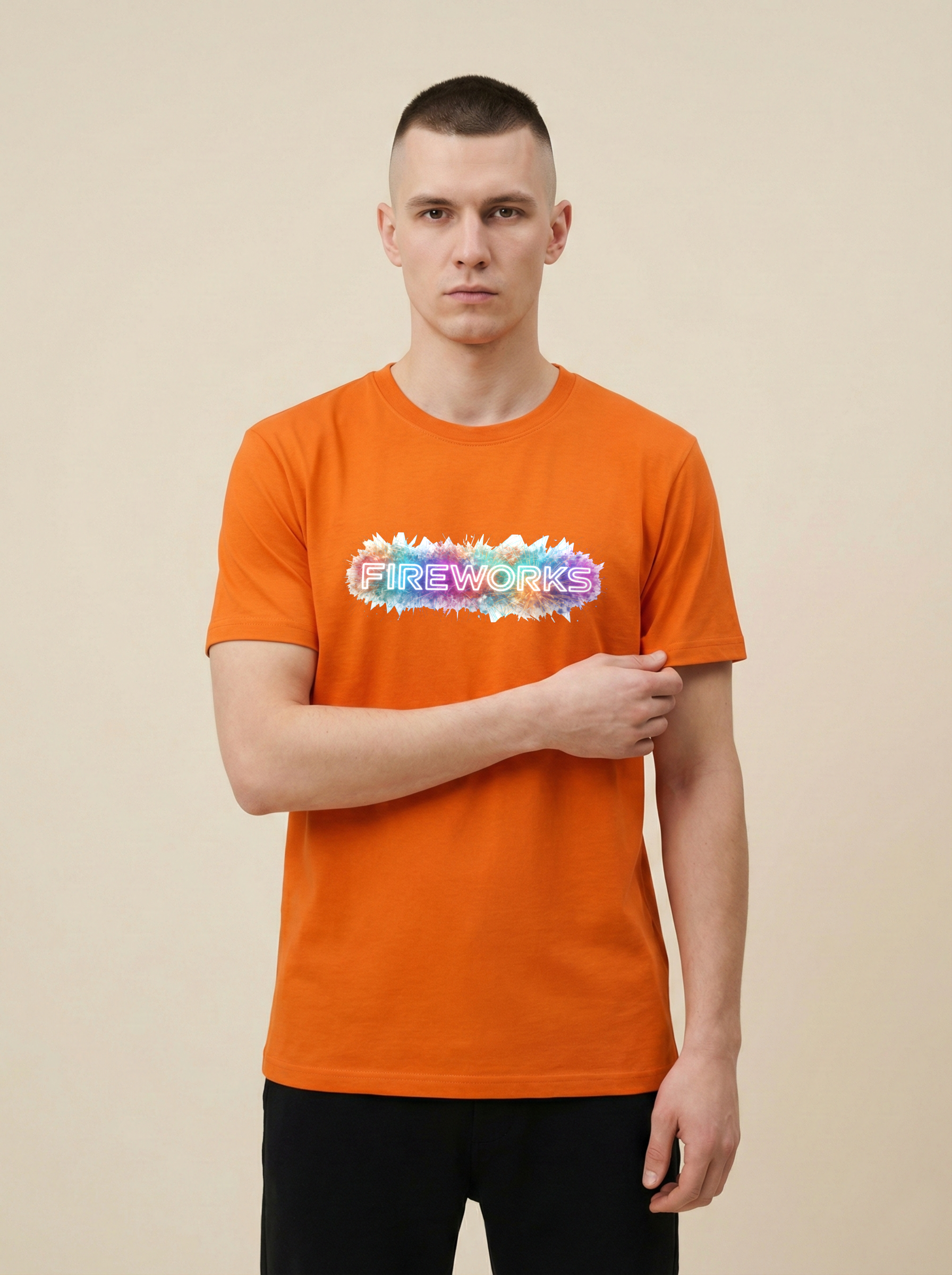 FireWorks Classic Crew Tee Orange