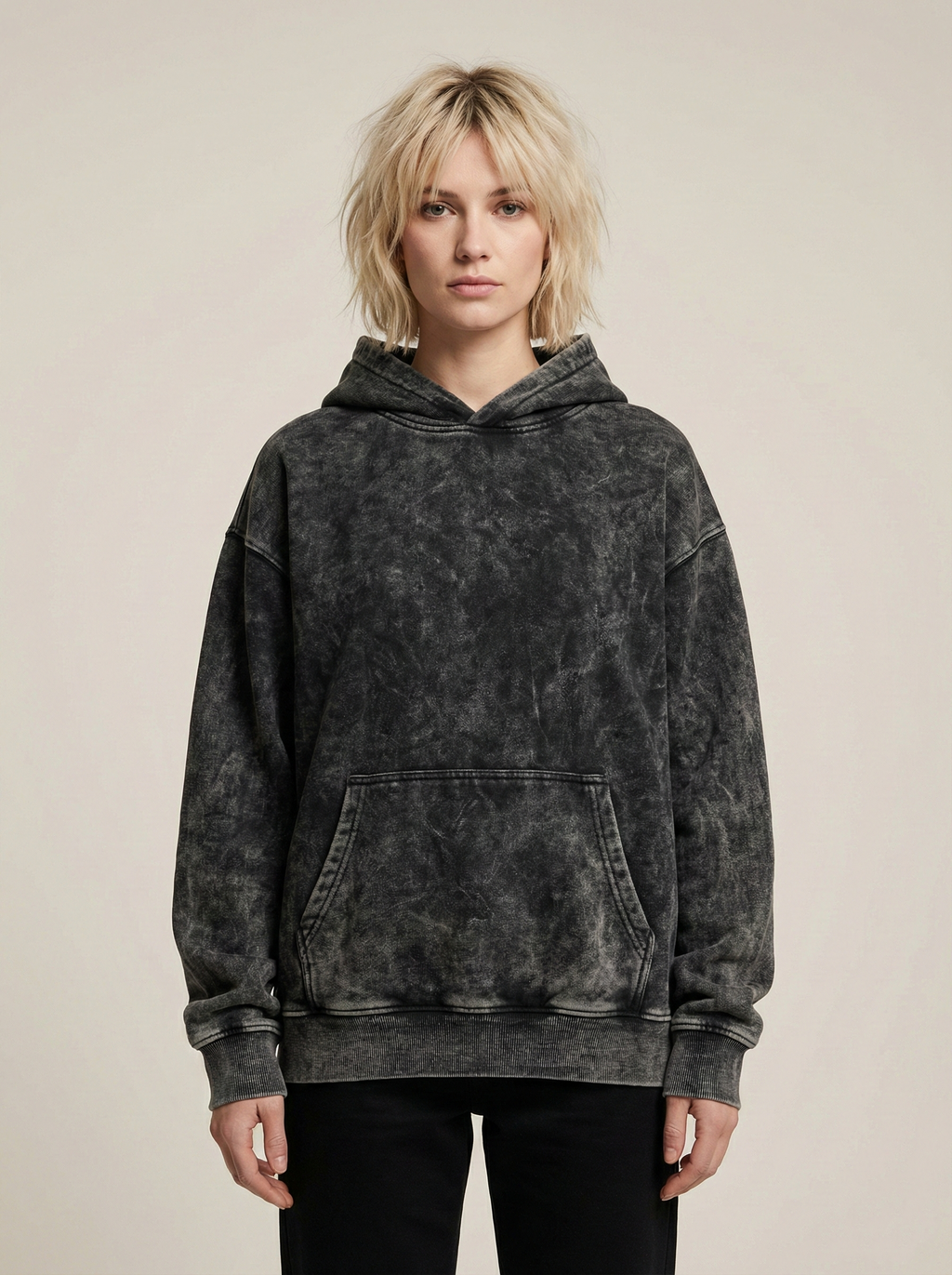 Heavy Lifter Acid Wash Hoodie Black
