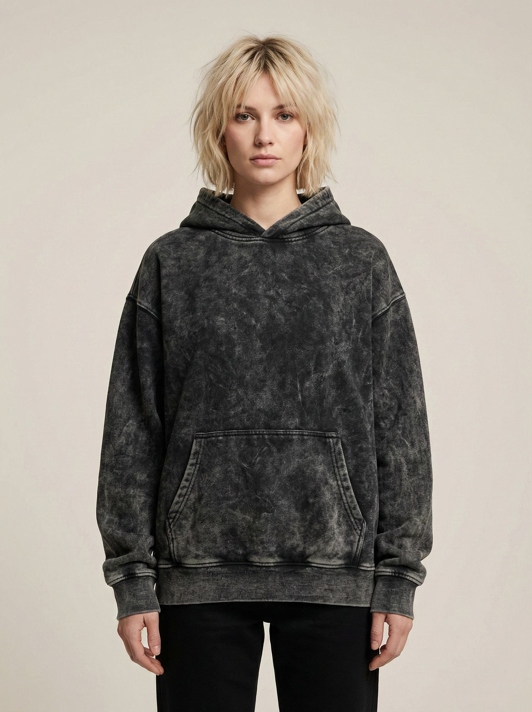 Heavy Lifter Acid Wash Hoodie Black