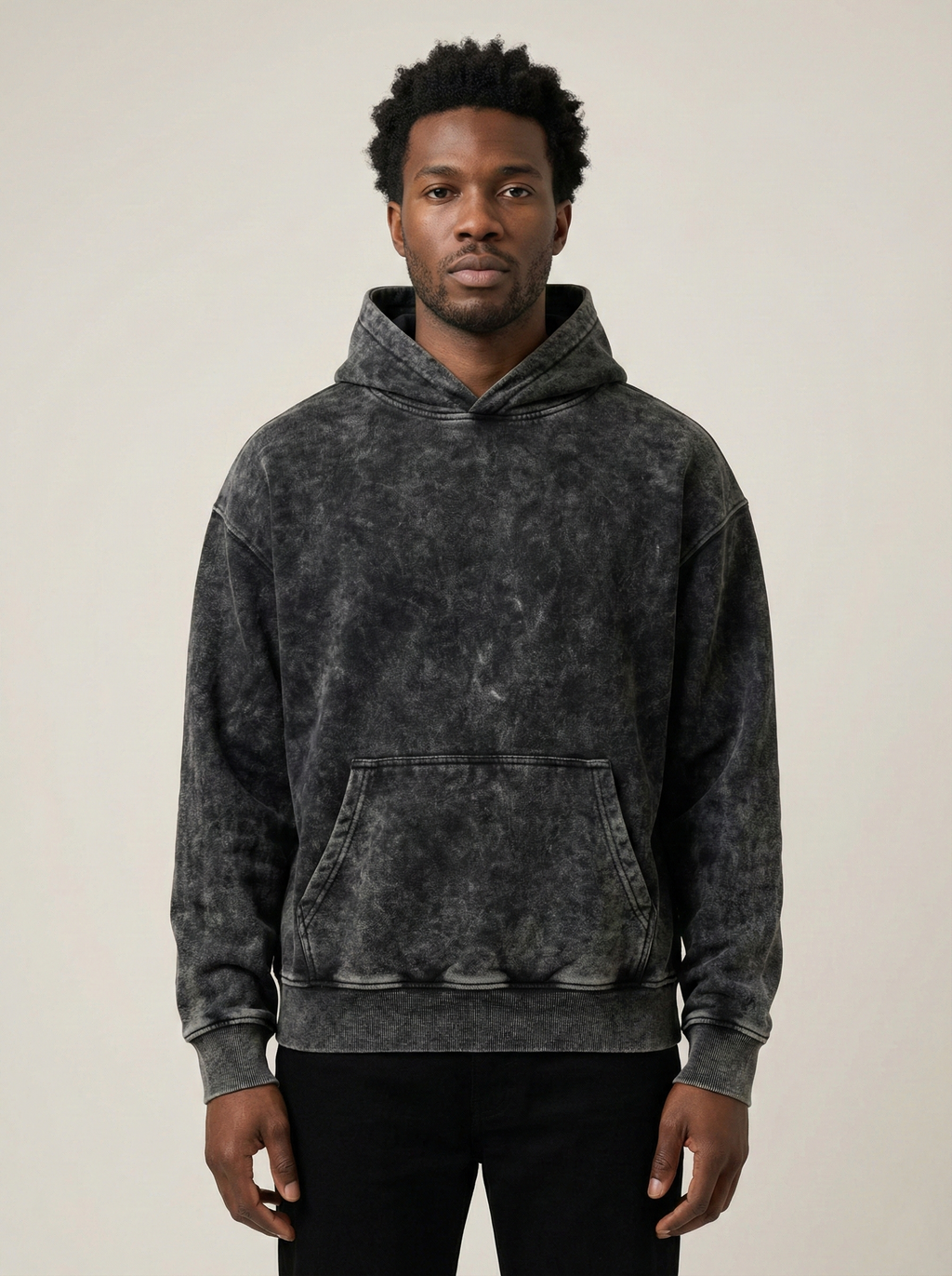 Heavy Lifter Acid Wash Hoodie Black