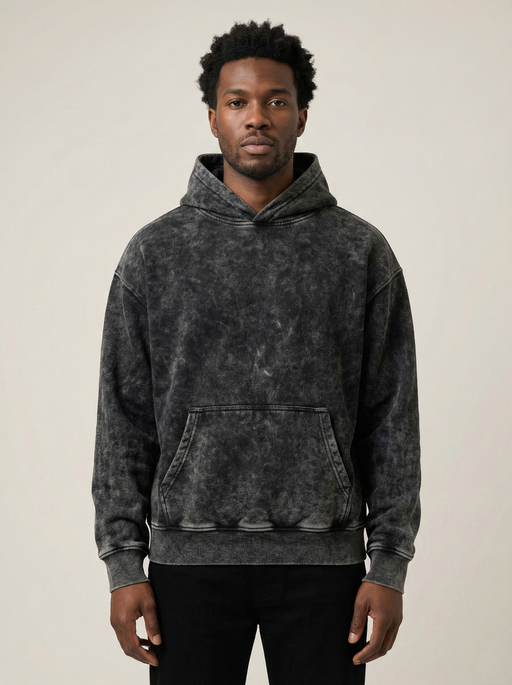 Heavy Lifter Acid Wash Hoodie Black