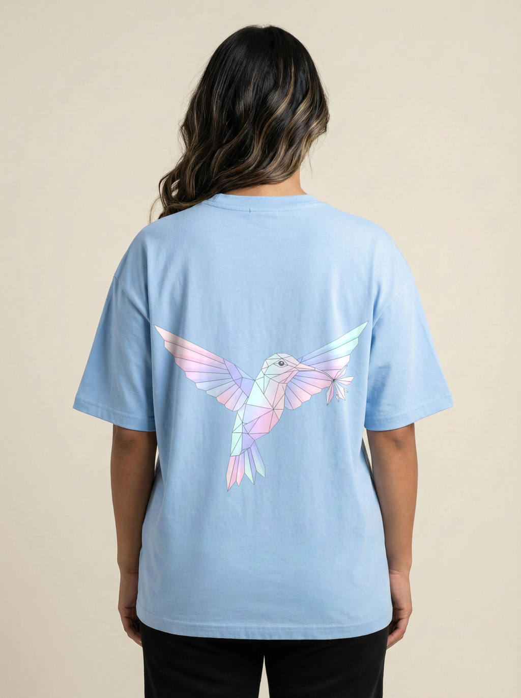 Humming Bird Premium Terry Oversized Tee Baby Blue