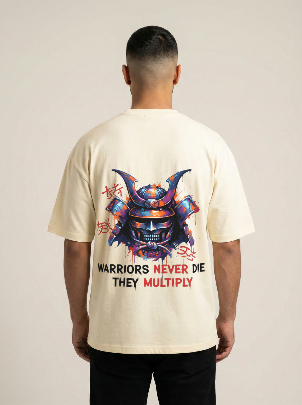 Immortal Warriors Premium Terry Oversized Tee Off White