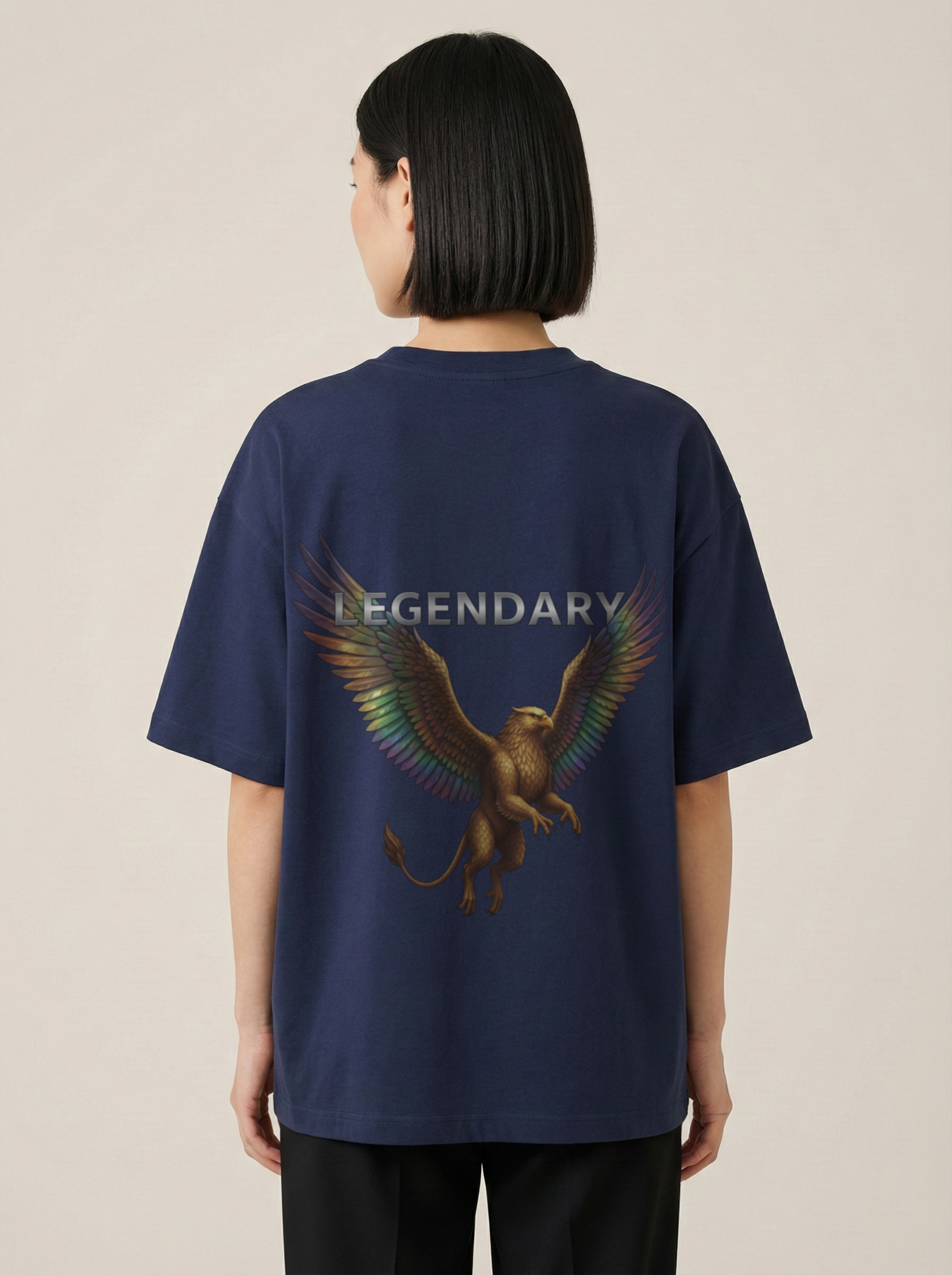 Legendary Premium Terry Oversized Tee Navy Blue