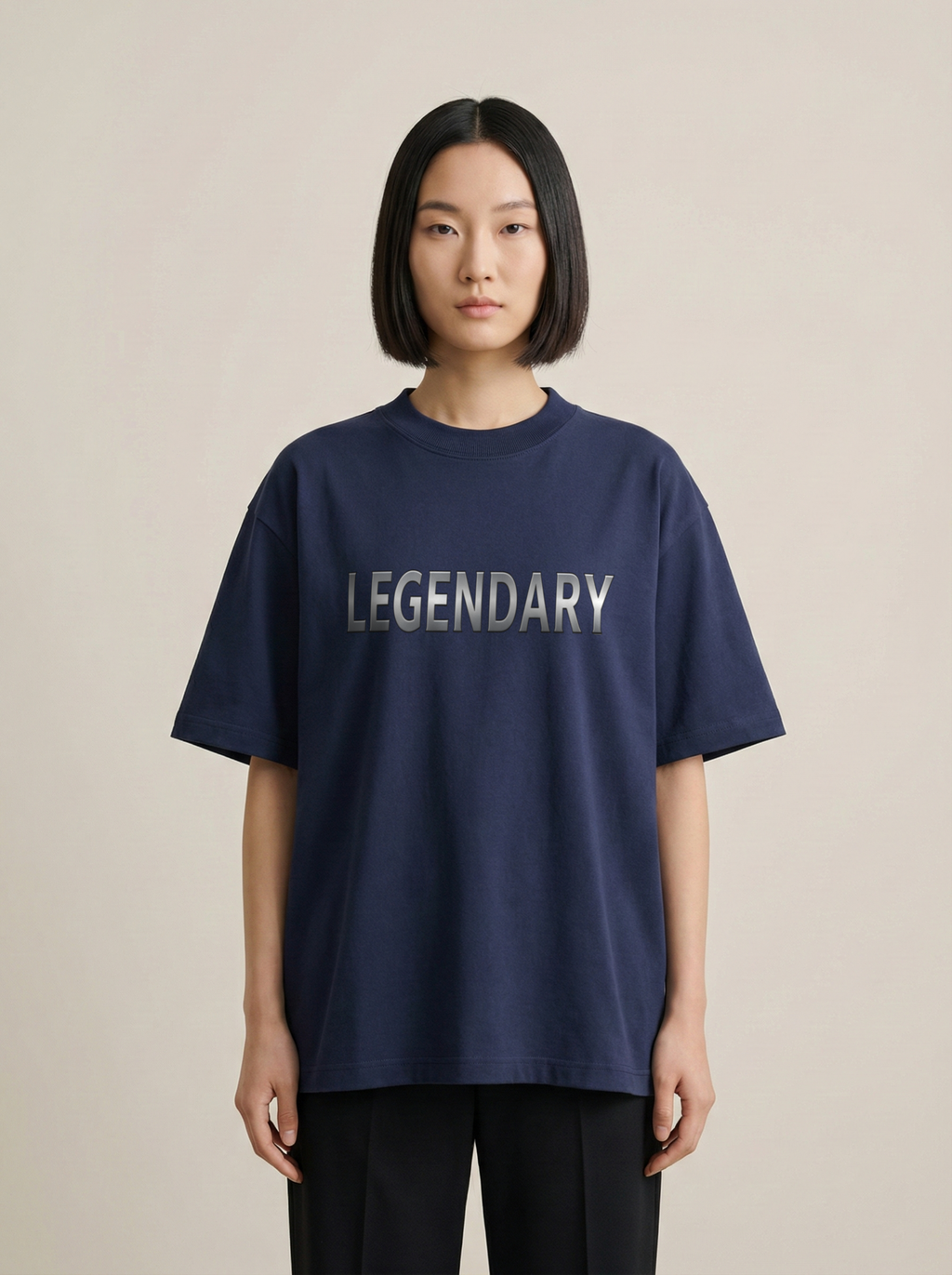 Legendary Premium Terry Oversized Tee Navy Blue