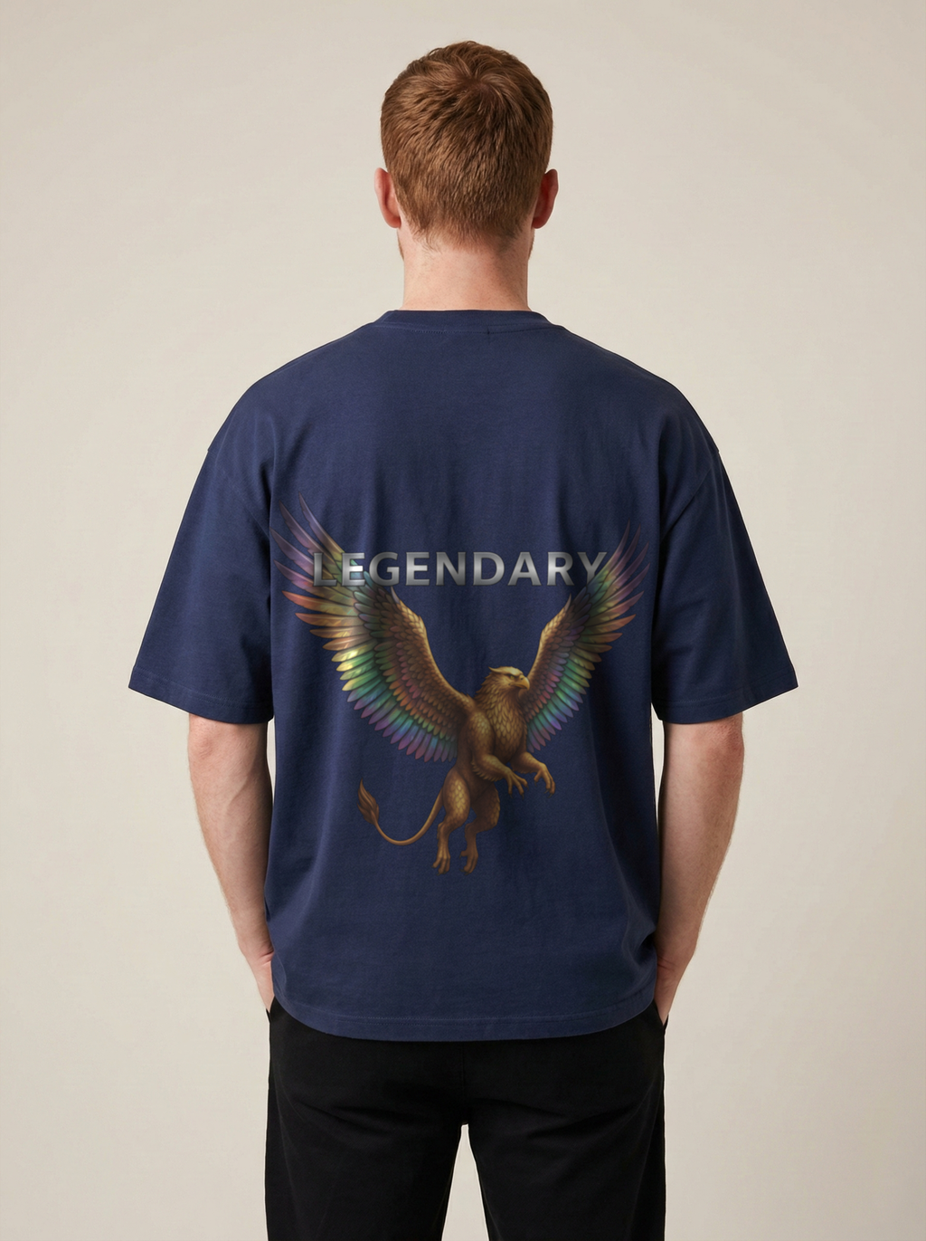 Legendary Premium Terry Oversized Tee Navy Blue