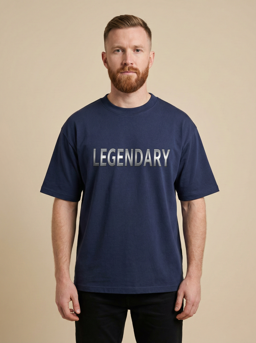 Legendary Premium Terry Oversized Tee Navy Blue