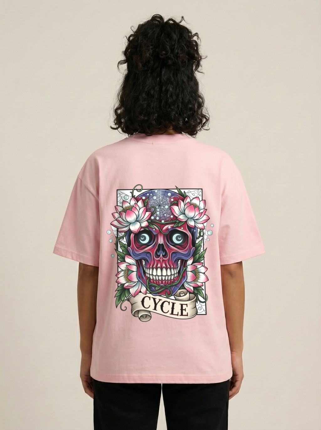 Life Cycle Premium Terry Oversized Tee Light Baby Pink