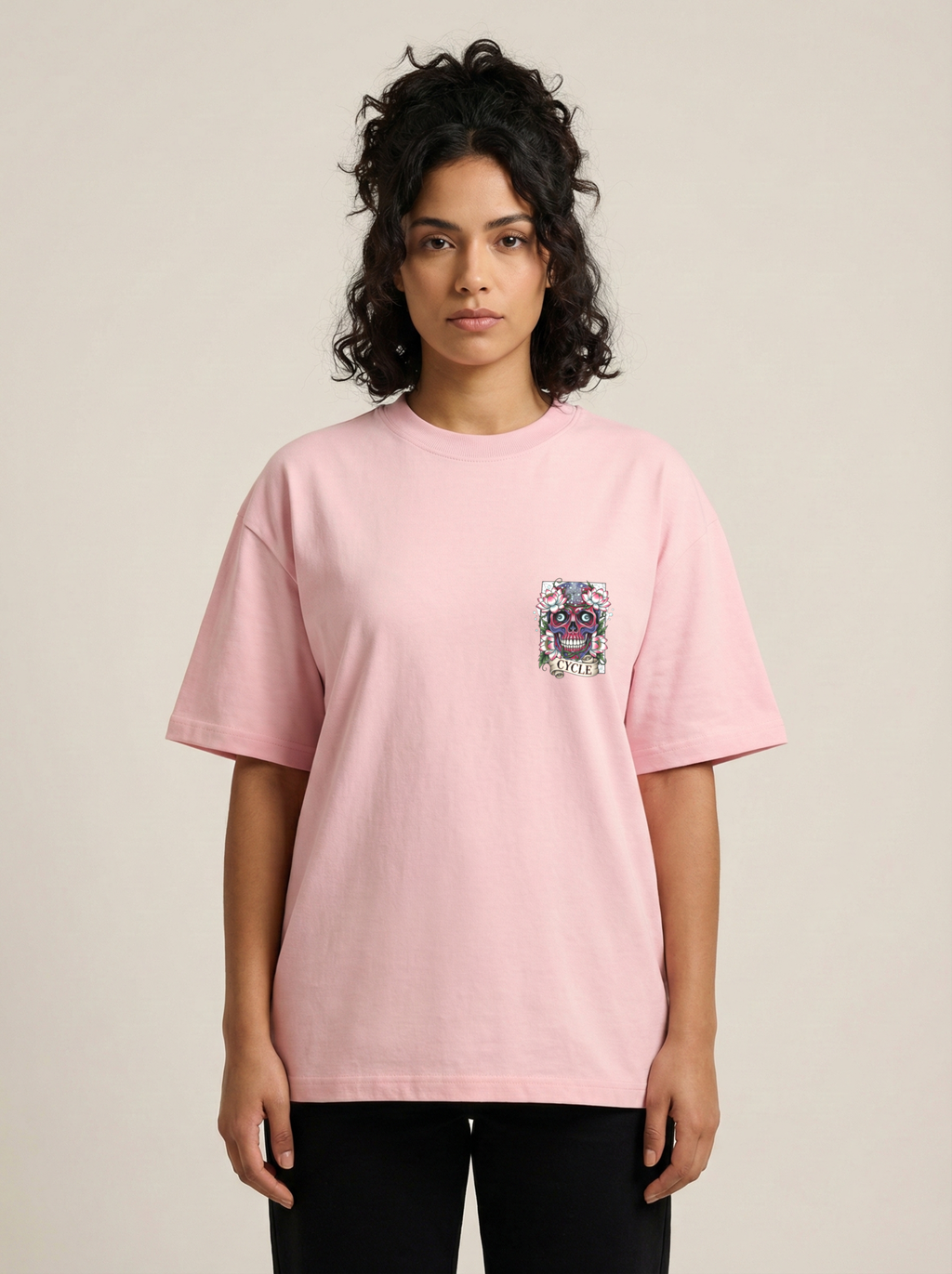 Life Cycle Premium Terry Oversized Tee Light Baby Pink
