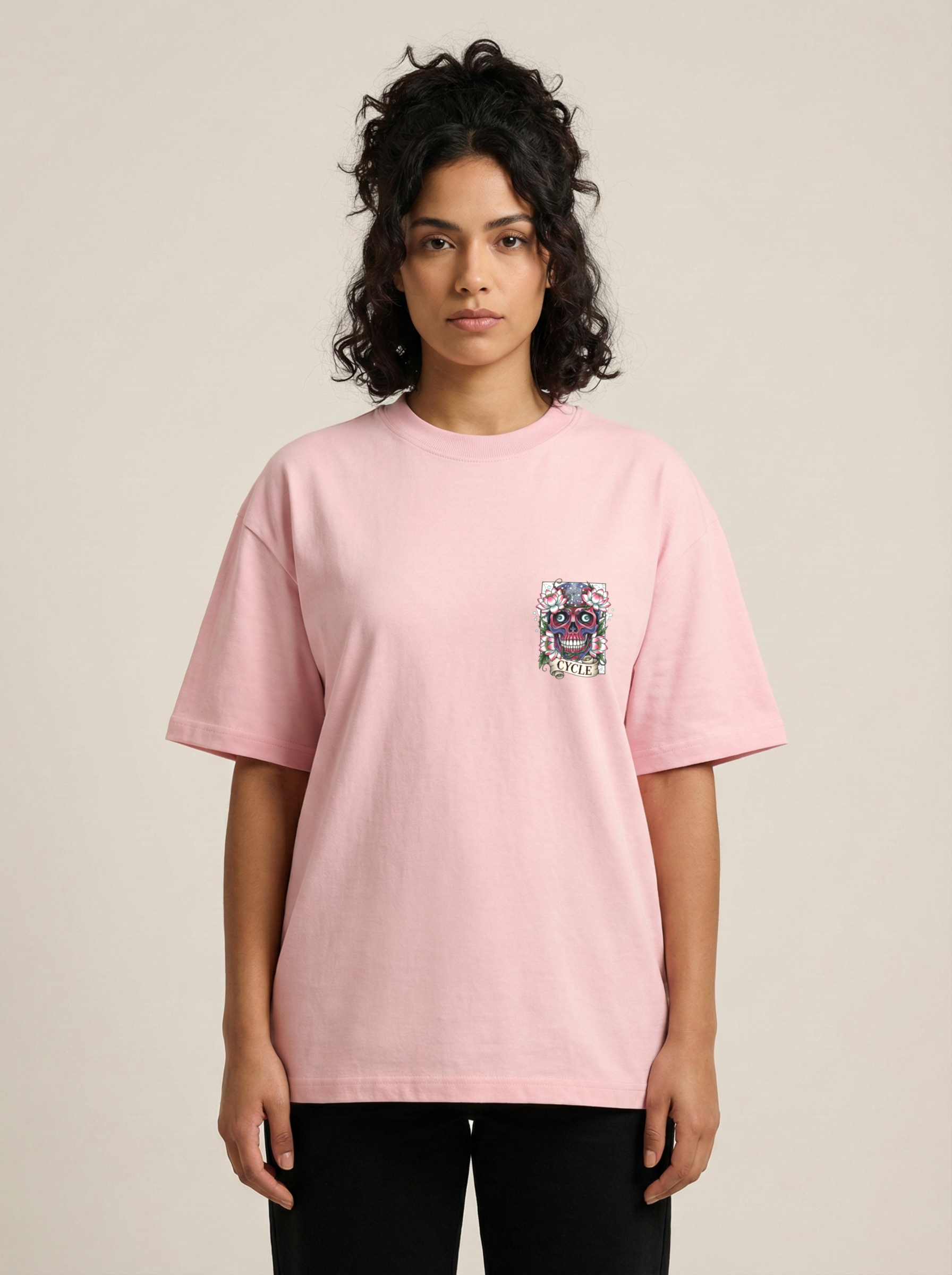 Life Cycle Premium Terry Oversized Tee Light Baby Pink