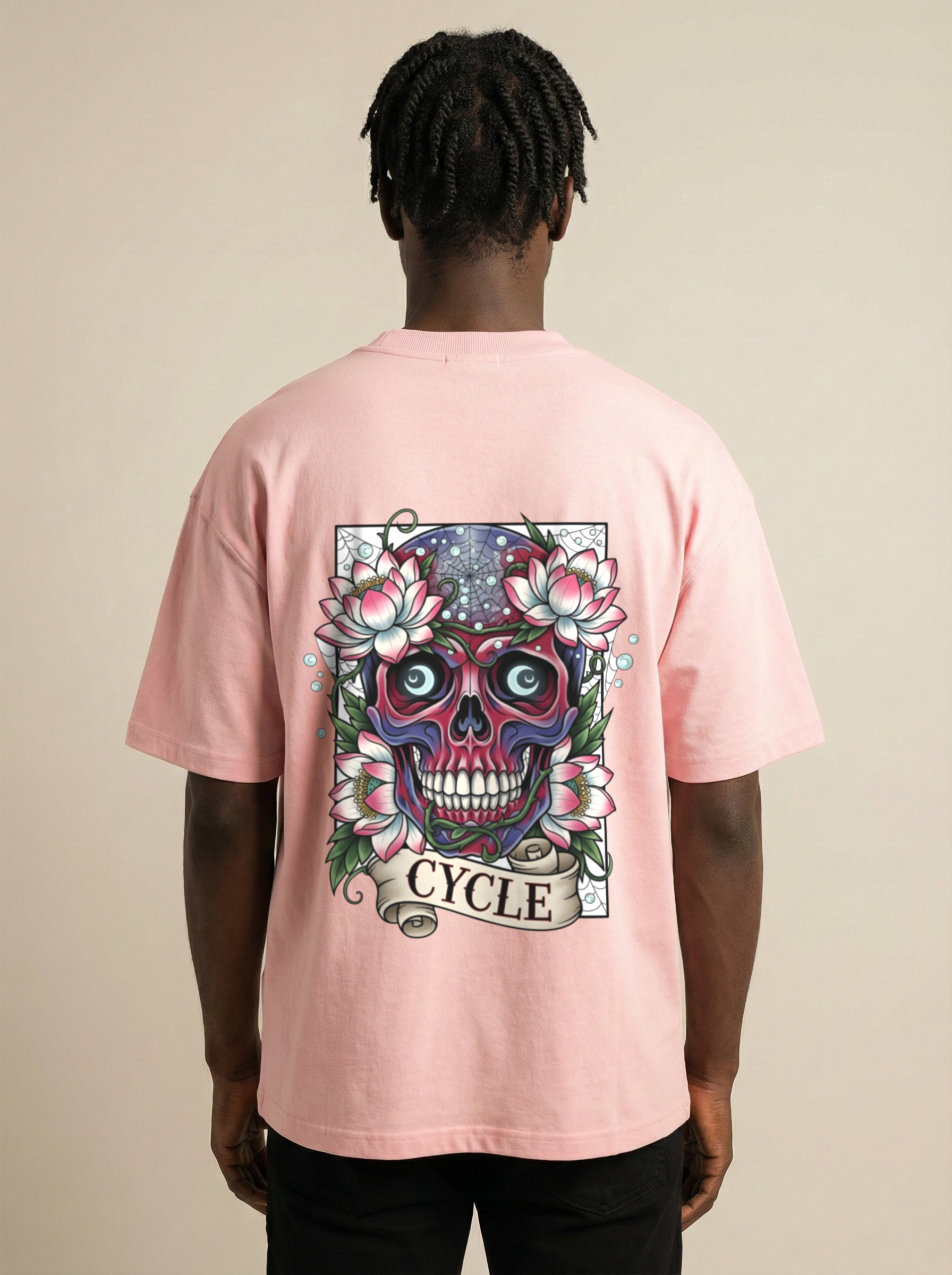 Life Cycle Premium Terry Oversized Tee Light Baby Pink