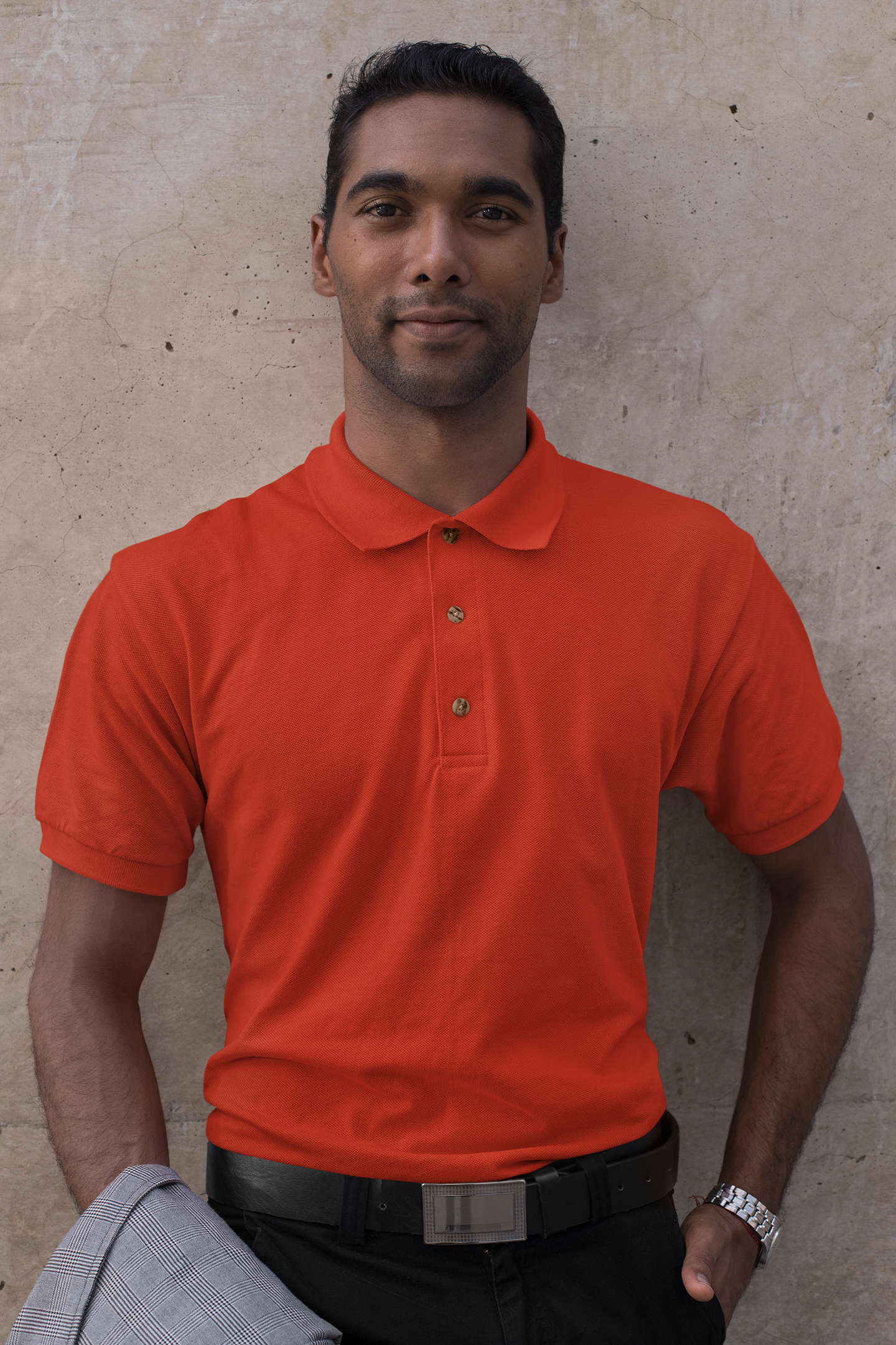 Mens Polo Brick Red