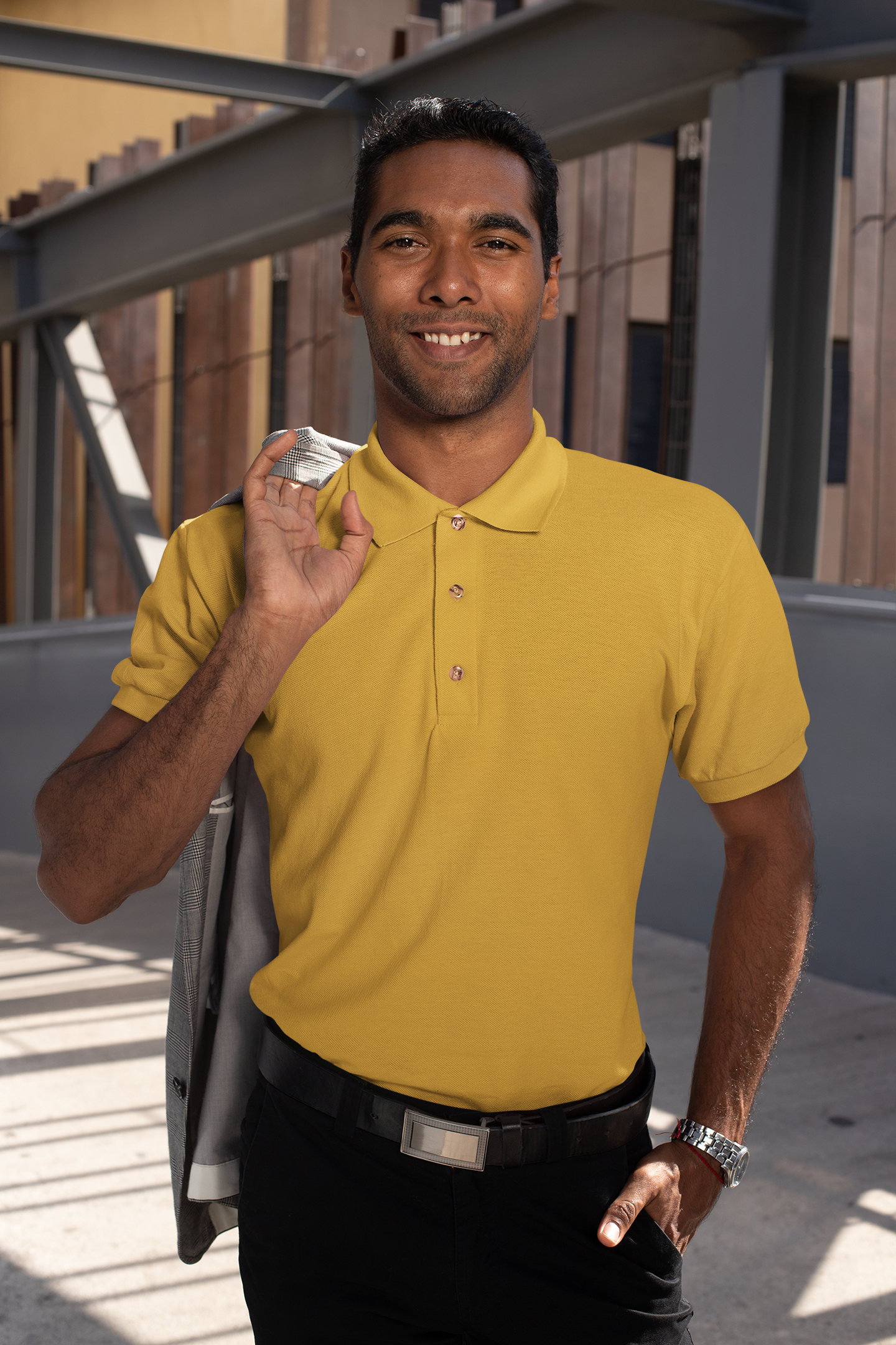 Mens Polo Mustard Yellow