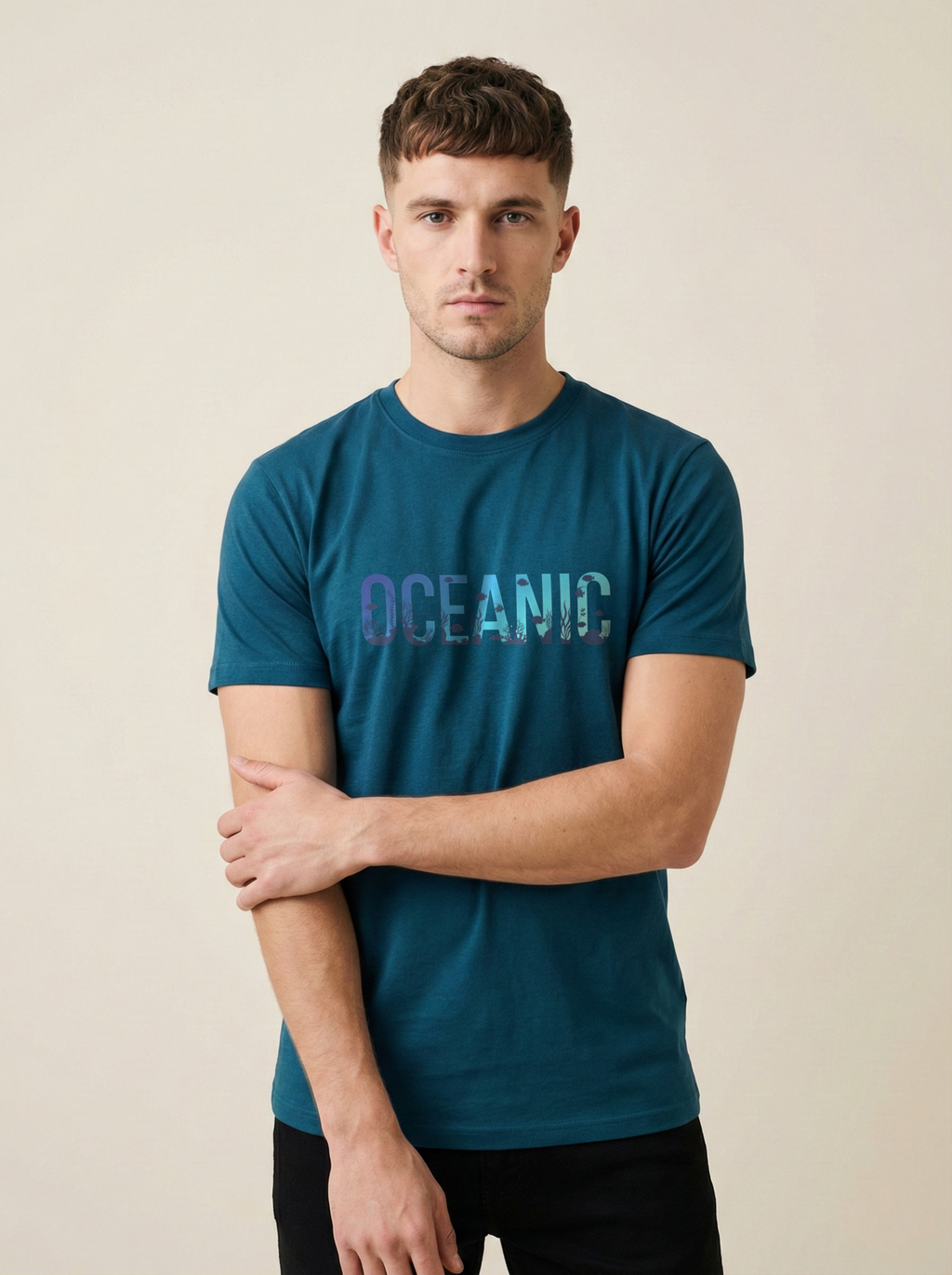 Oceanic Classic Crew Tee Petrol Blue