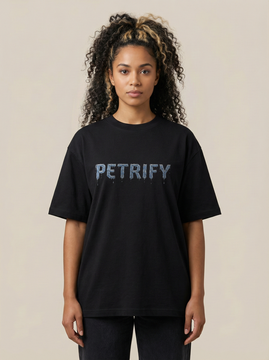 Petrify Premium Terry Oversized Tee Black