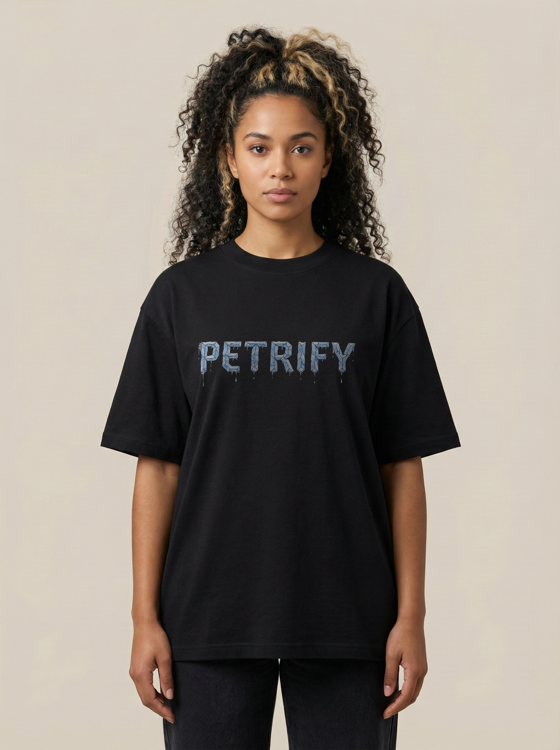 Petrify Premium Terry Oversized Tee Black