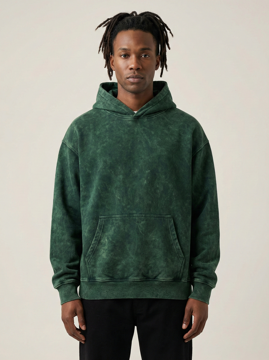 Primal Power Acid Wash Hoodie Bottle Green
