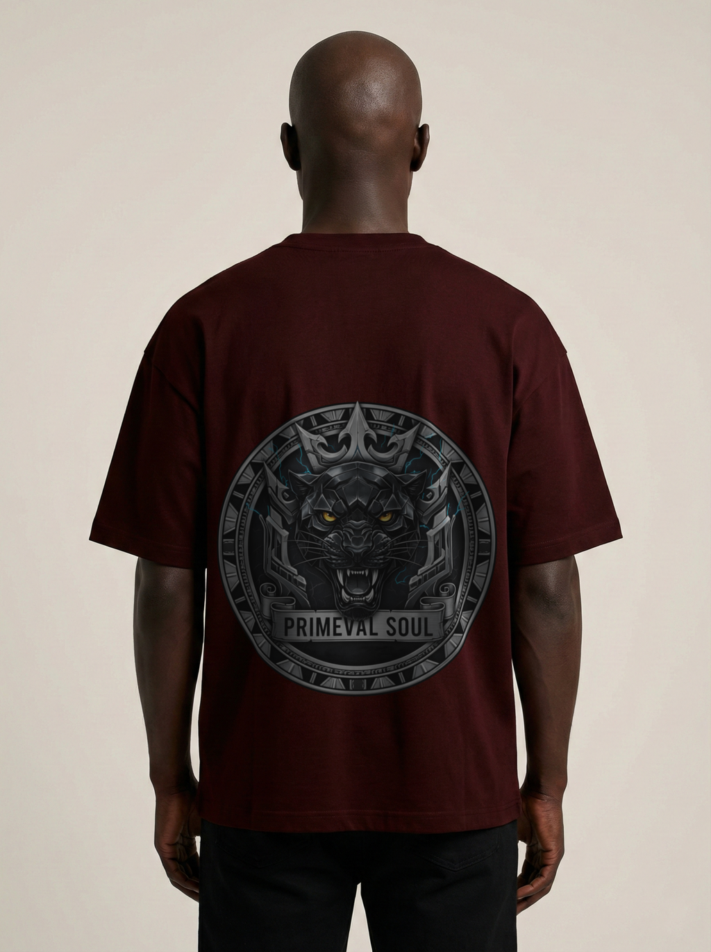 Primeval Soul Premium Terry Oversized Tee Maroon