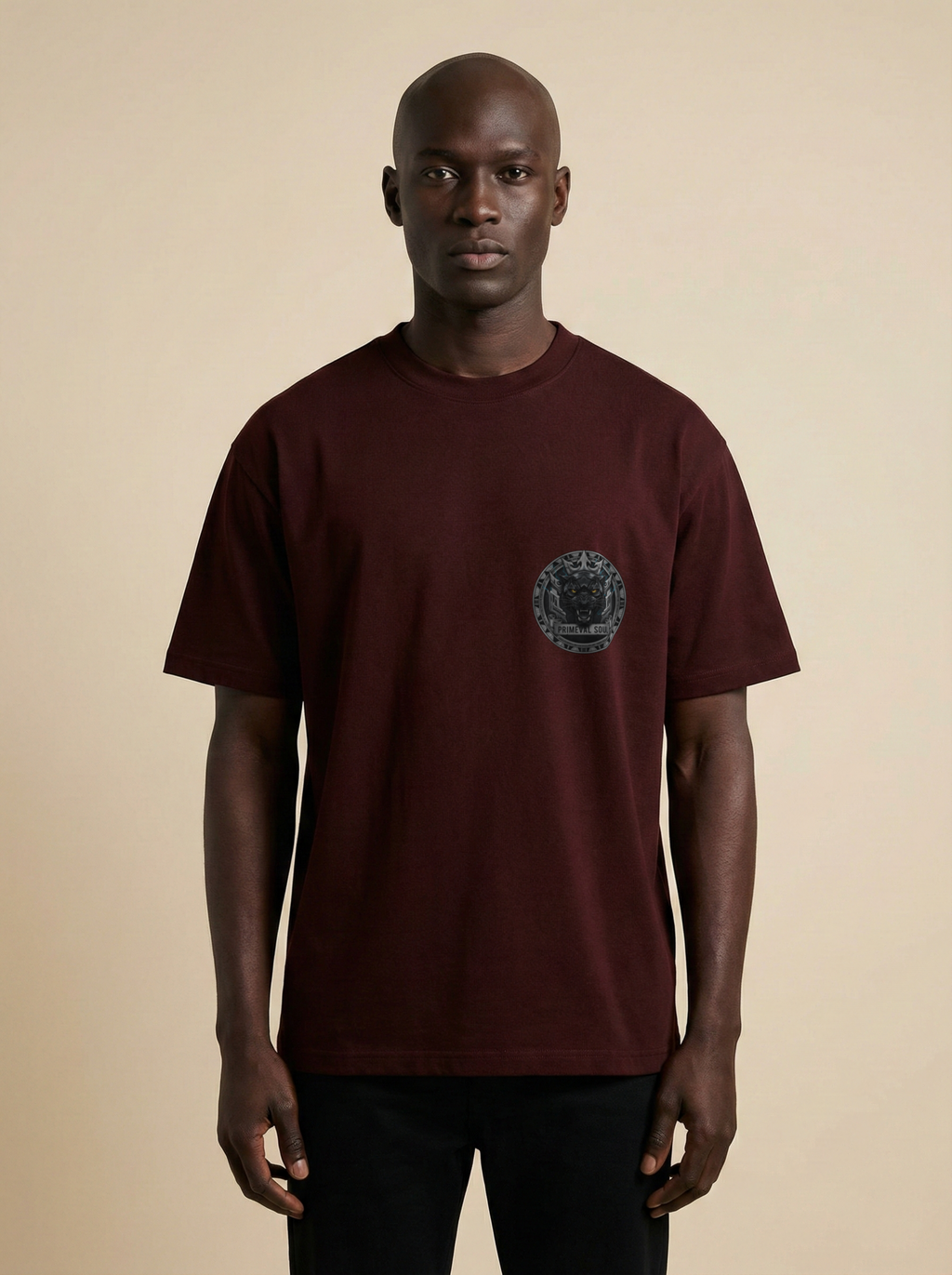 Primeval Soul Premium Terry Oversized Tee Maroon